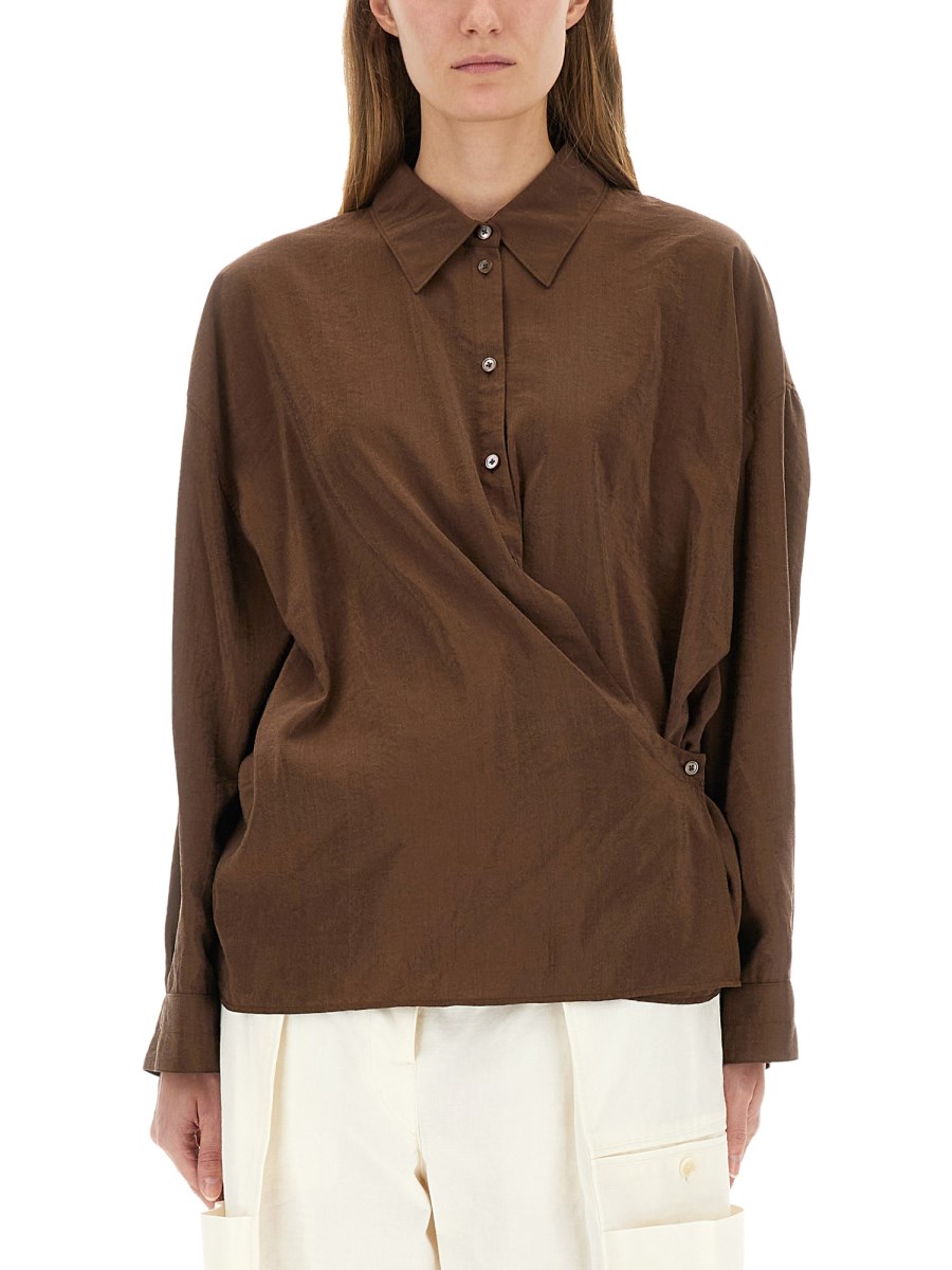 CAMICIA CON COLLO DRITTO RITORTO