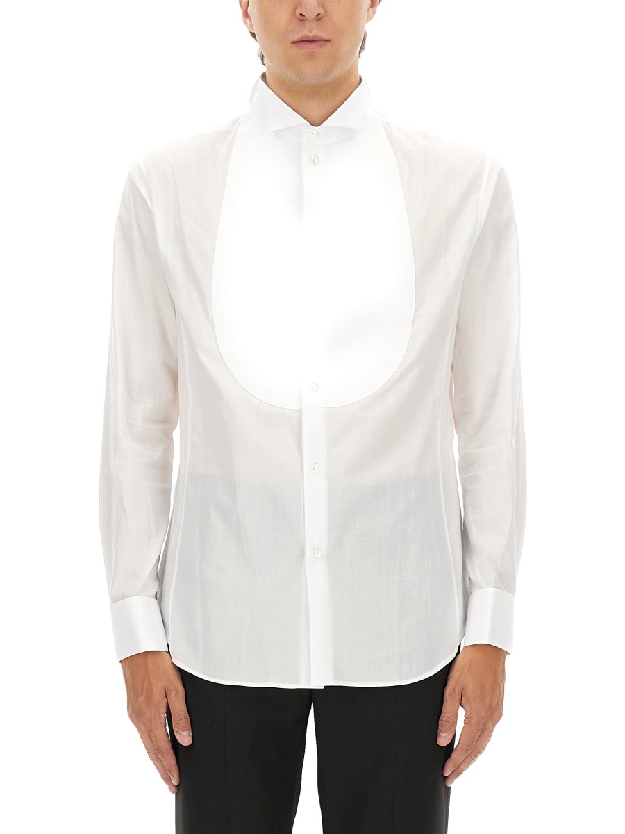 CAMICIA SMOKING IN COTONE