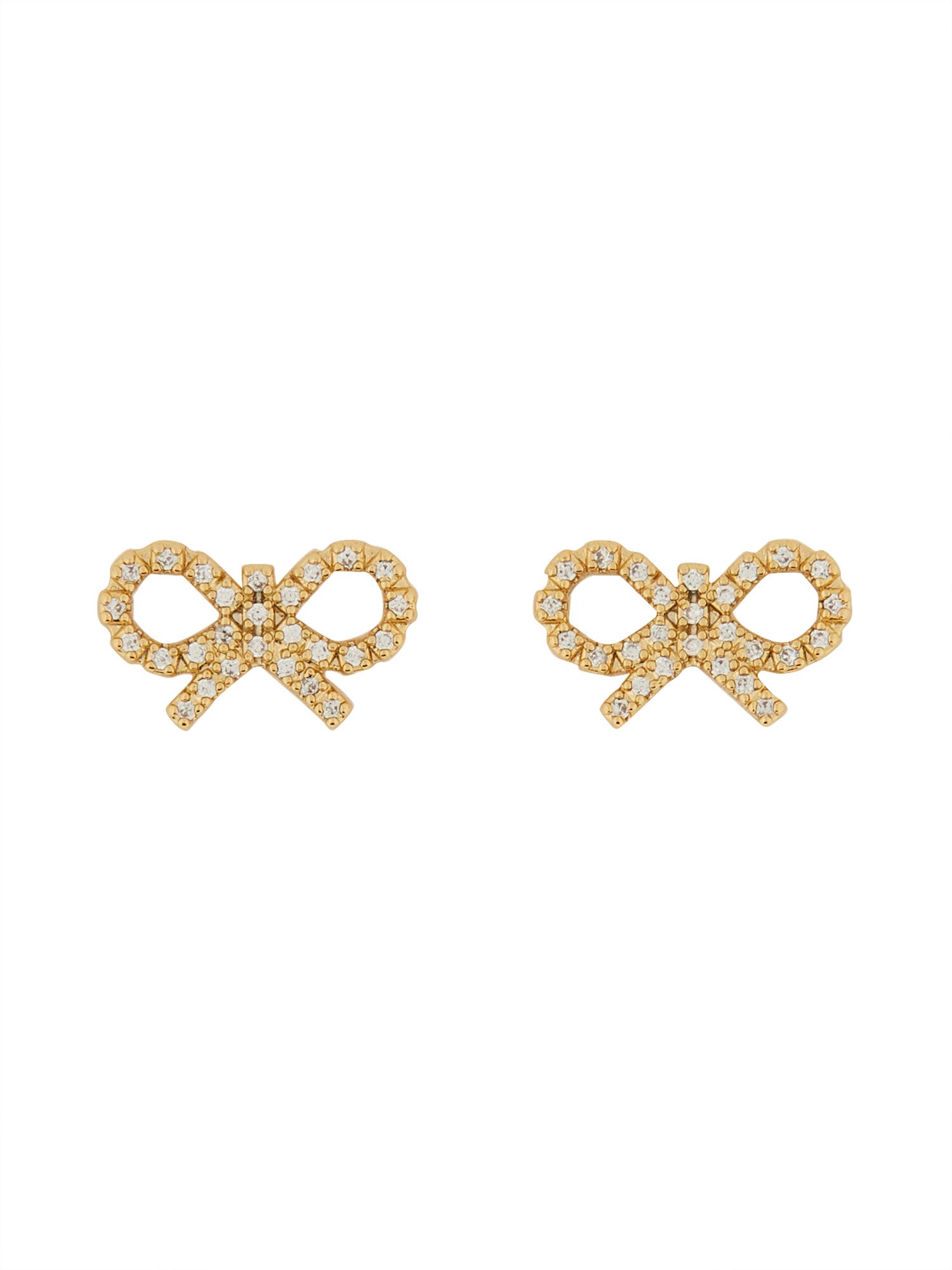 Self-portrait Micro Bow Earrings In Gold