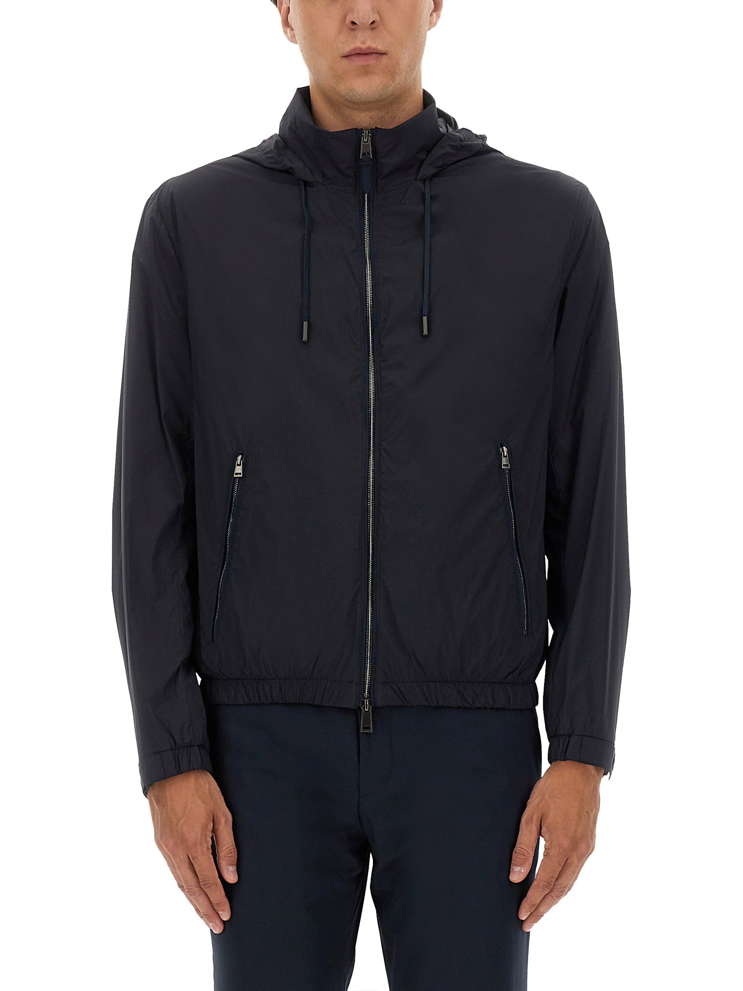 Hugo Boss Water-repellent Windbreaker In Blue