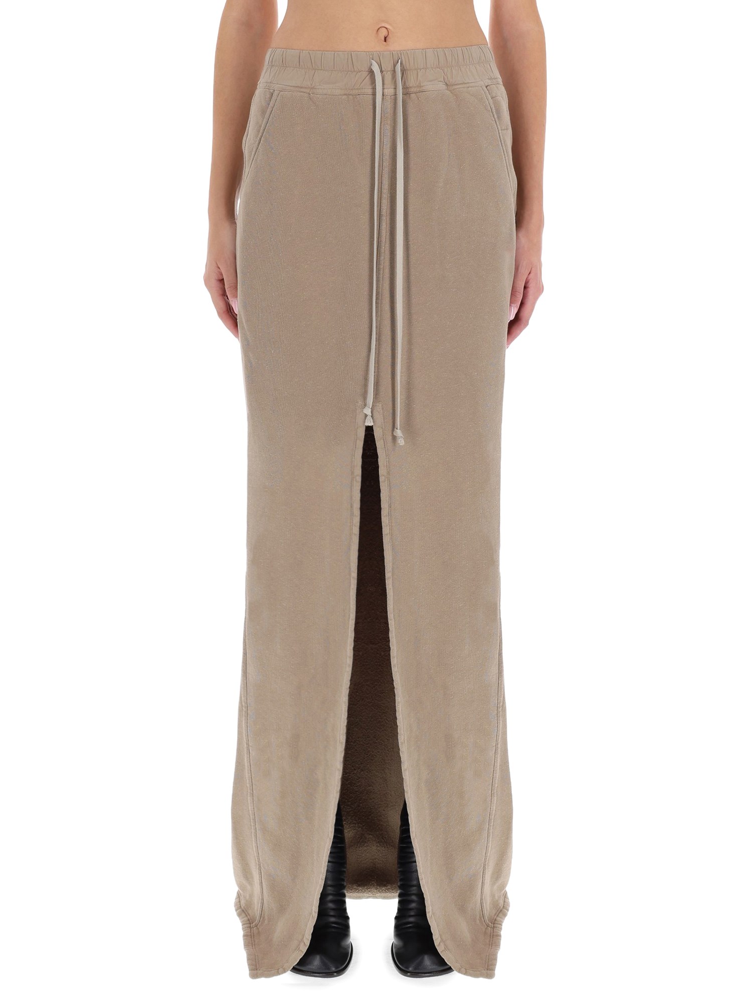 Rick Owens Drkshdw Long "phileg Pillar" Skirt In White