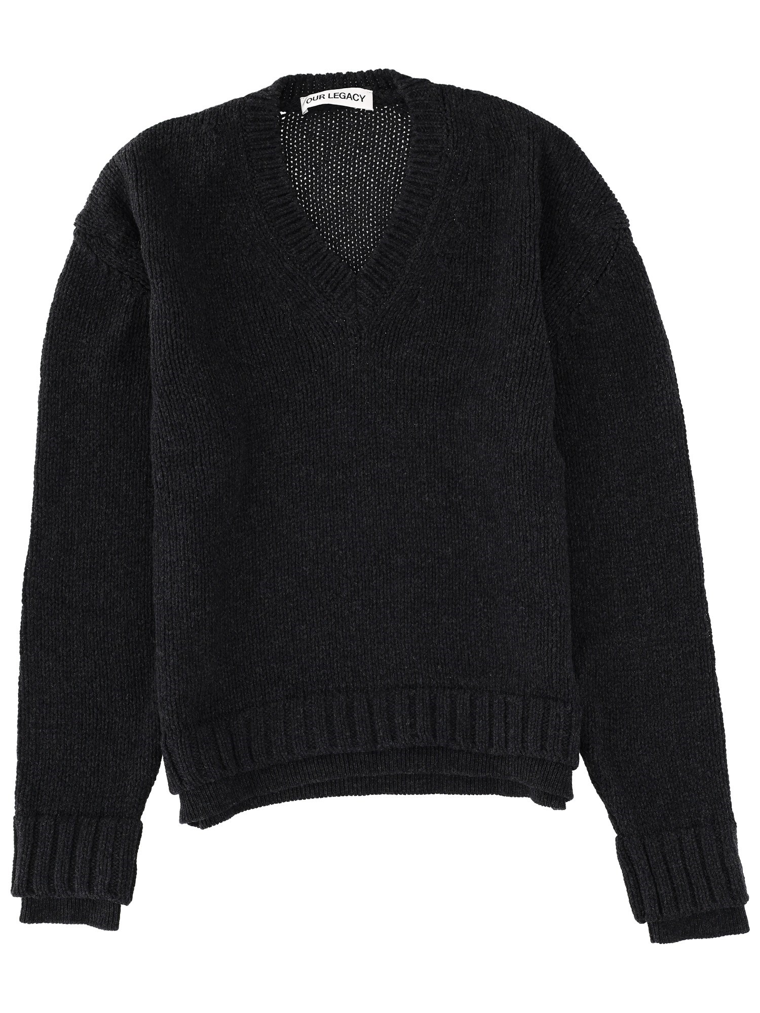 Our Legacy False V-neck Sweater In Black