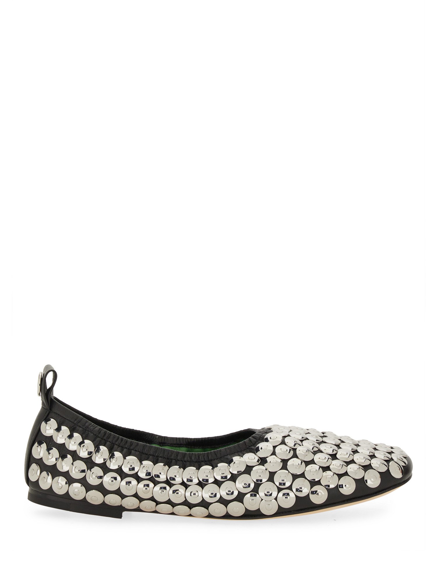 Tory Burch Ballerina "silver" In Black