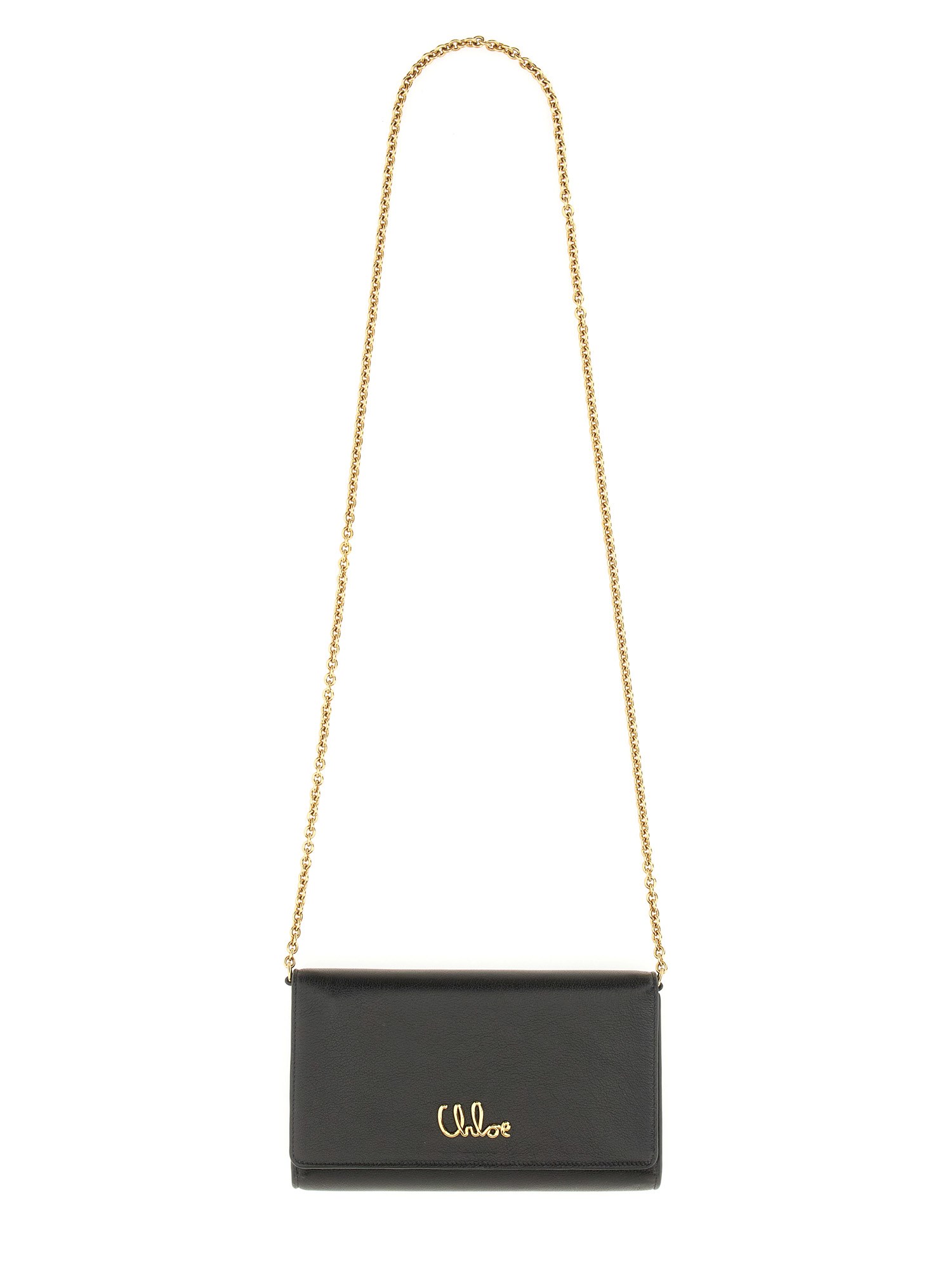 Chloé Iconic" Flap And Chain Wallet In Black