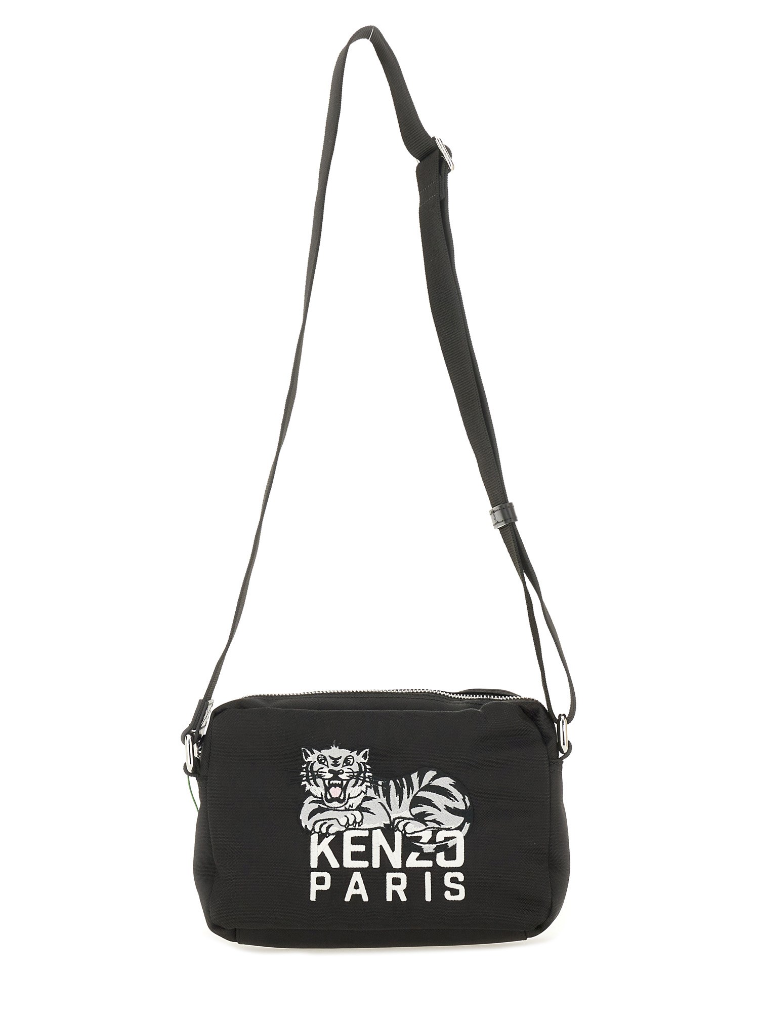 Kenzo Stylish Messenger Bag Embroidered Design In Black