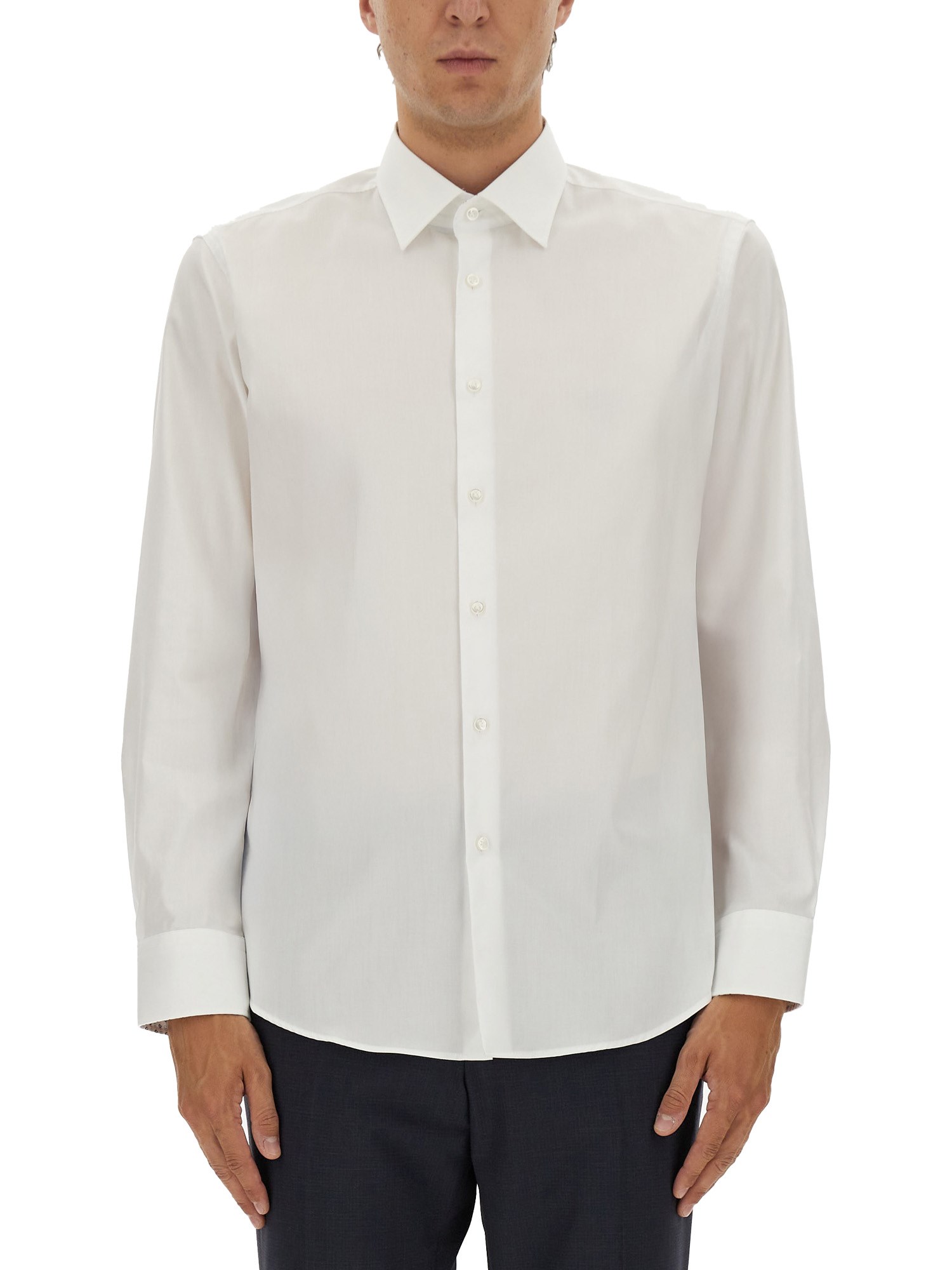 Hugo Boss Mens Boss Regular-fit Long-sleeve Stretch-linen Shirt In White