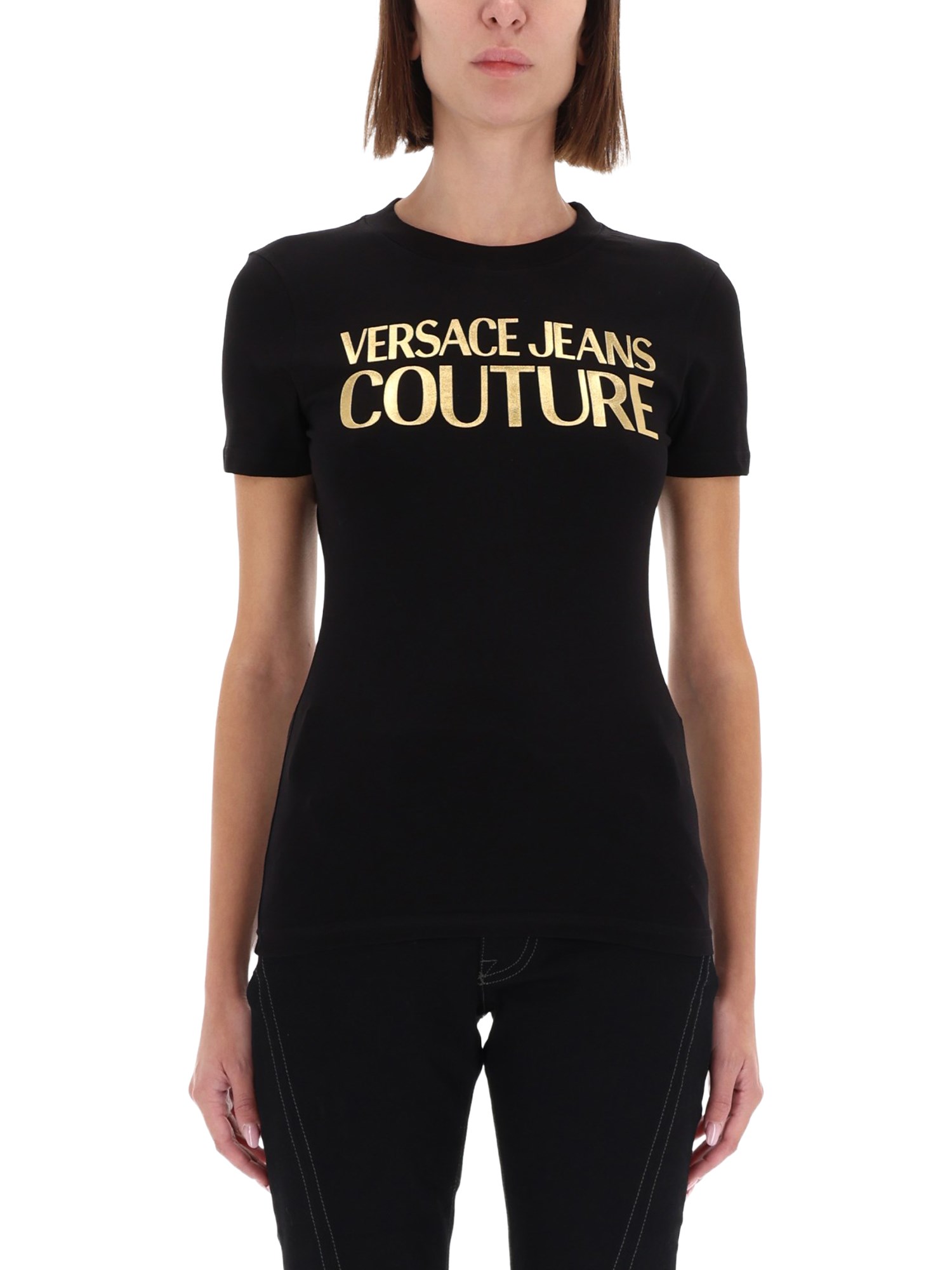 Versace Jeans Couture T-shirt With Logo In Black
