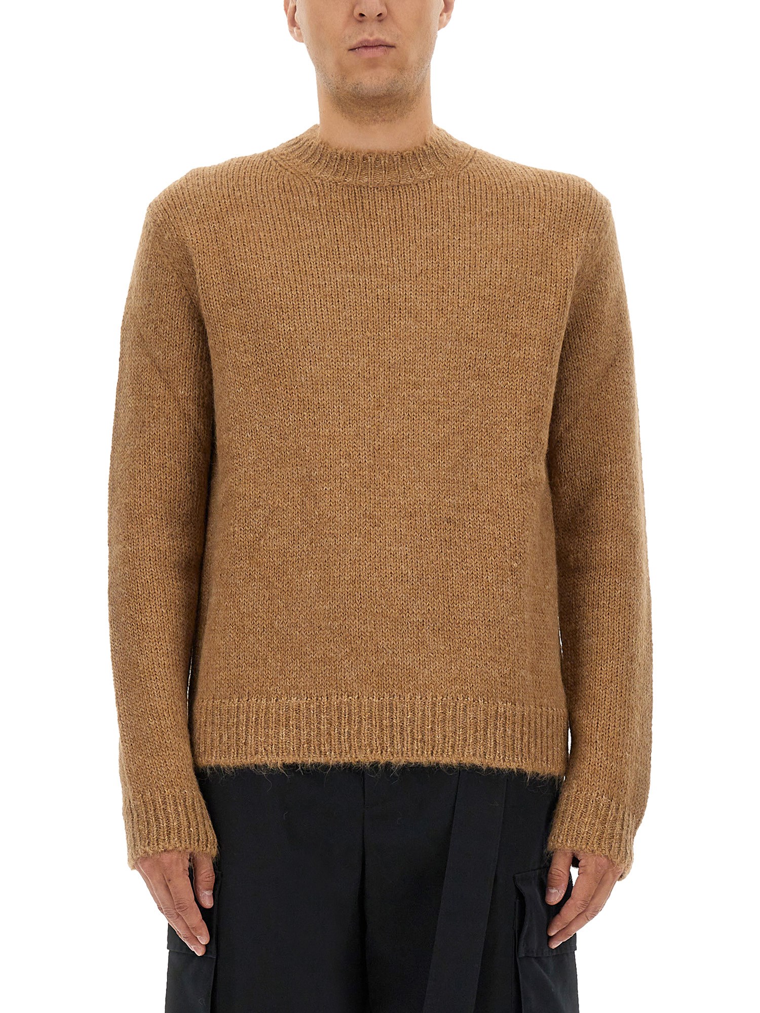 Jil Sander Relaxed Fit Wool Blend Sweater In Sand