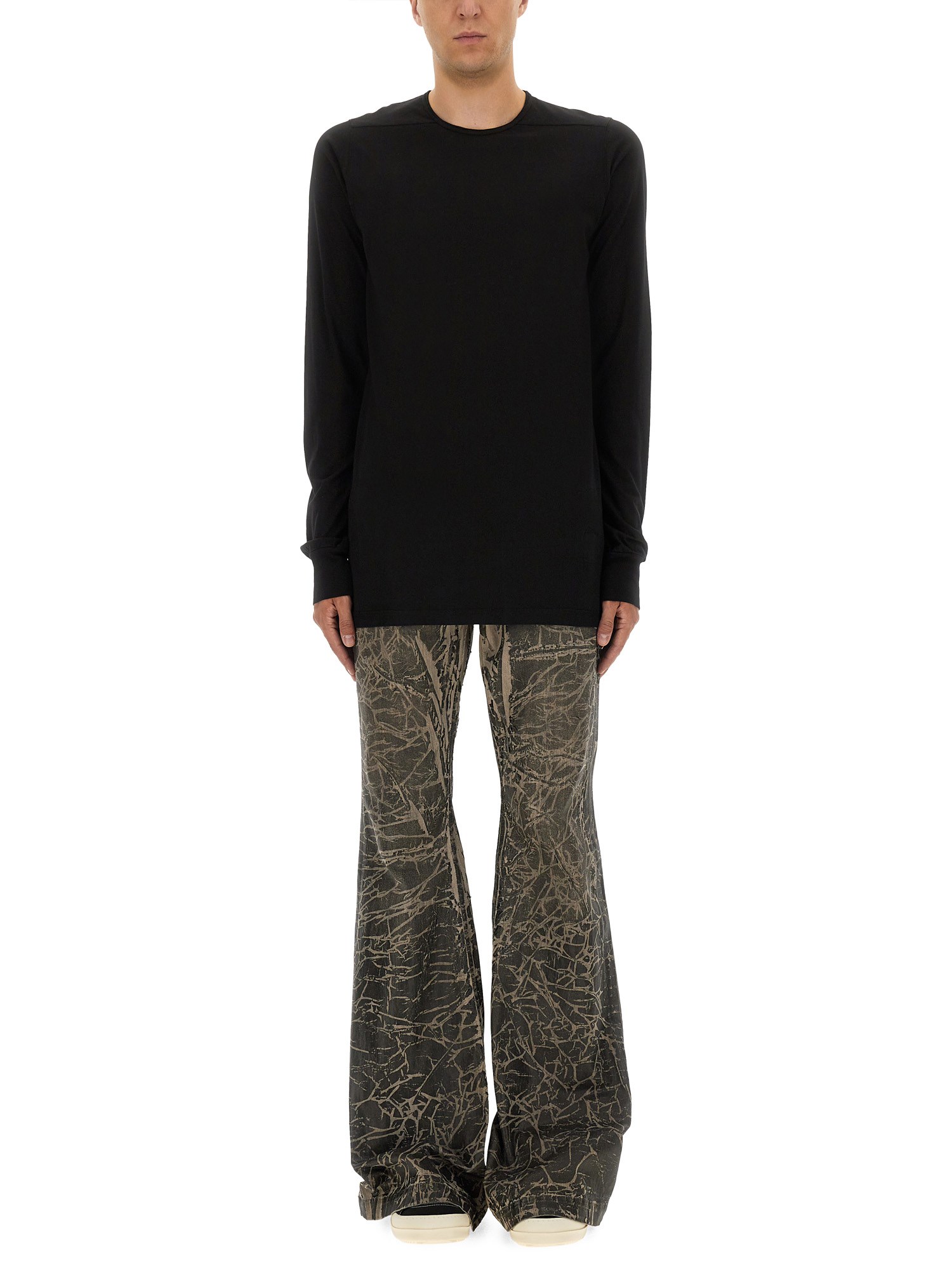 Rick Owens Drkshdw Logo Long-sleeved T-shirt In Black