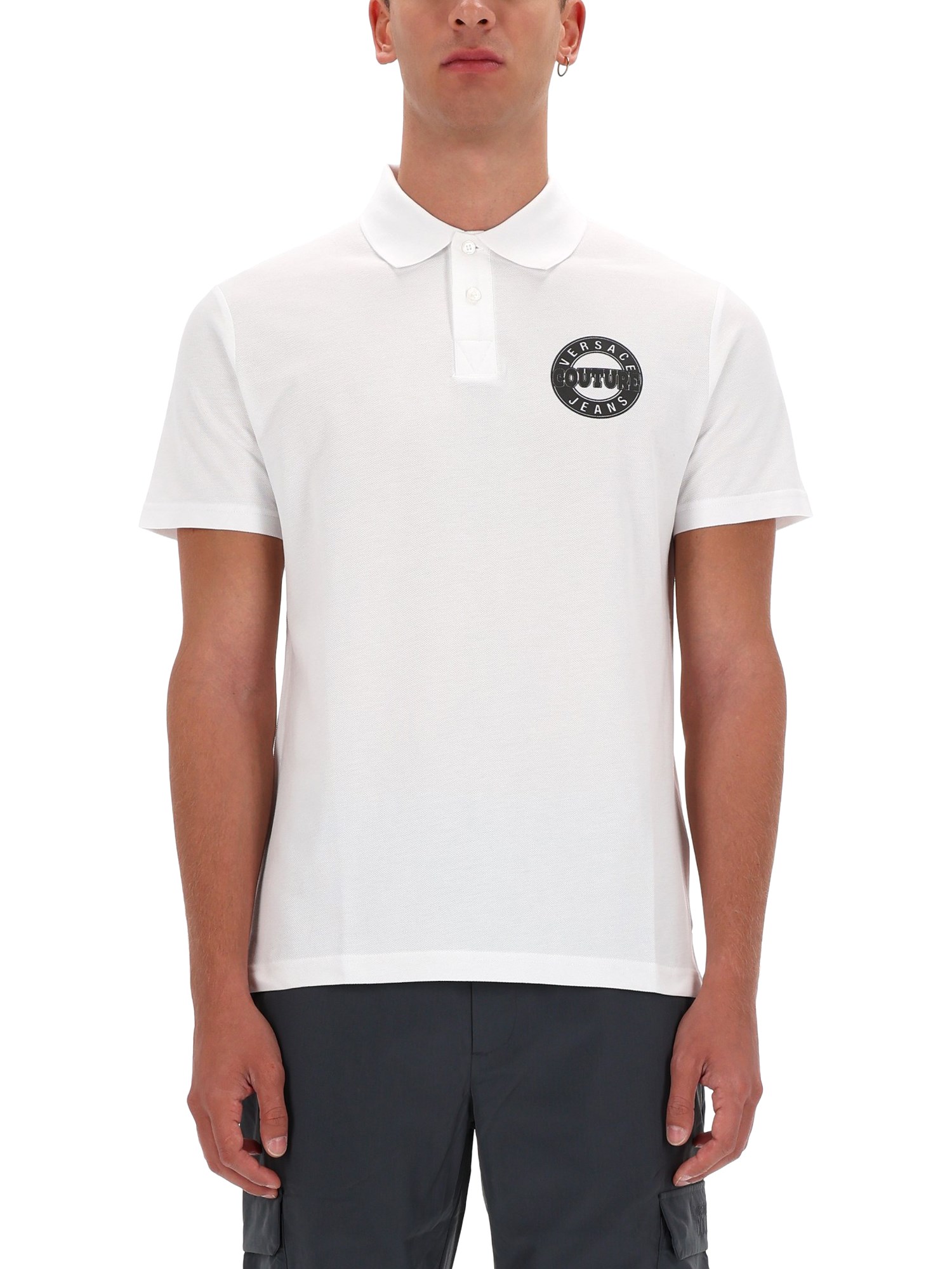 versace jeans couture polo with logo
