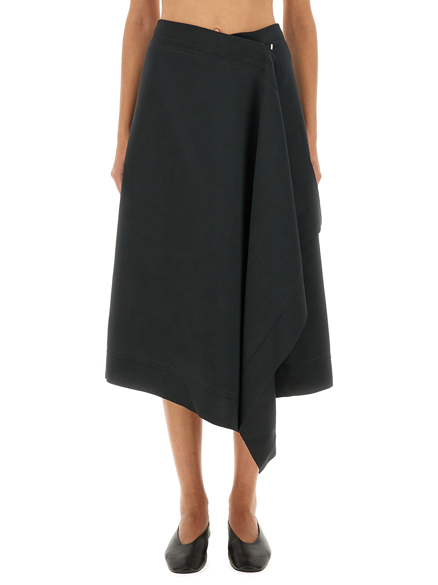 ami paris wool “wrapped” skirt