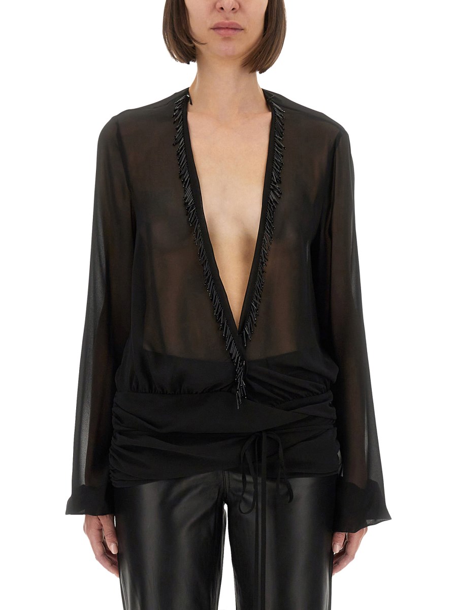 BLUSA IN GEORGETTE RICAMATA