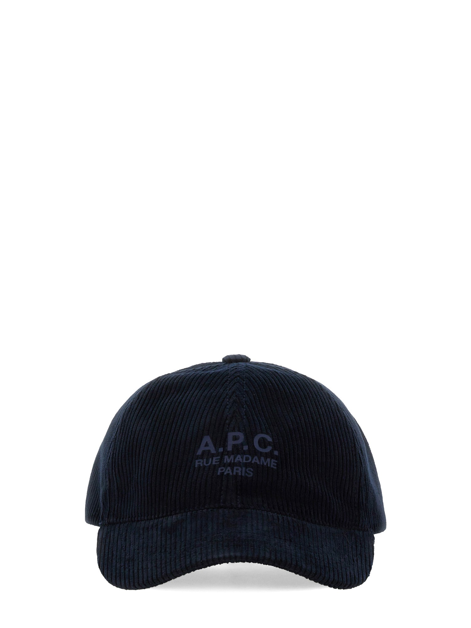 Apc Charlie Rue Madame Logo-print Cotton-corduroy Baseball Cap In Blue