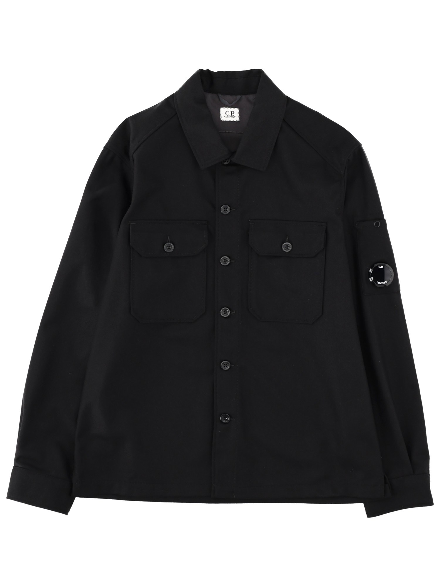 C.p. Company C. P. Company "felt Lens" Overshirt In Black