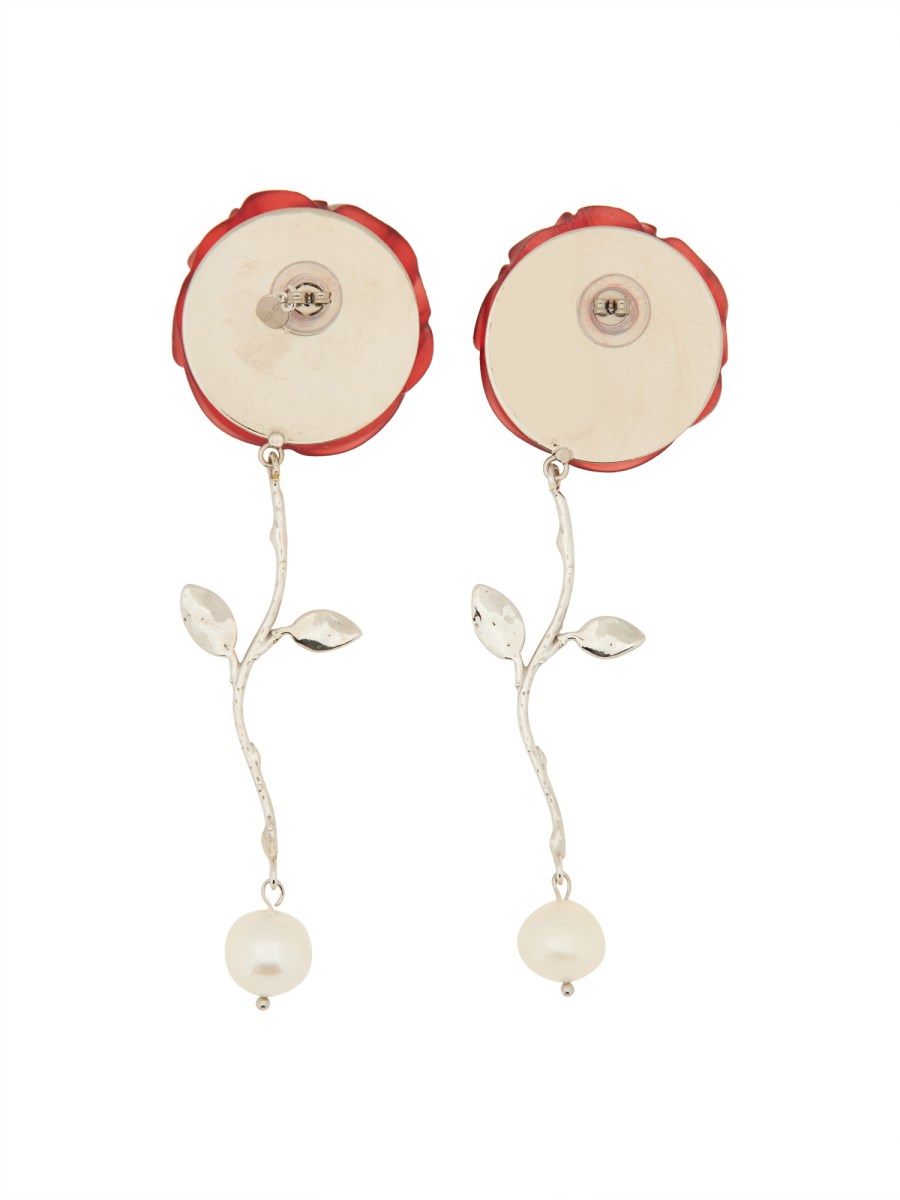 ORECCHINI CON PERLA E ROSA
