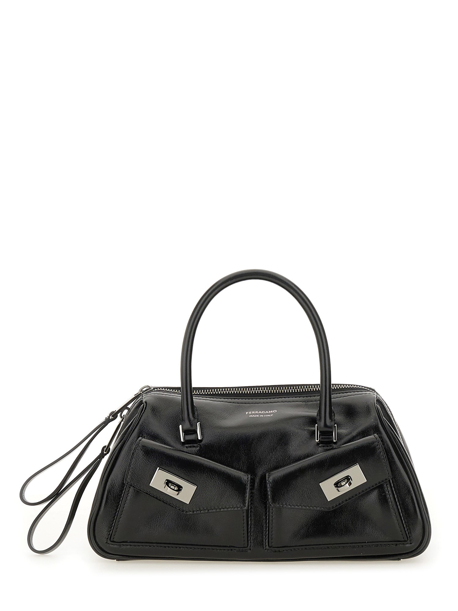 Ferragamo Small "bowling Multipocket" Bag In Black