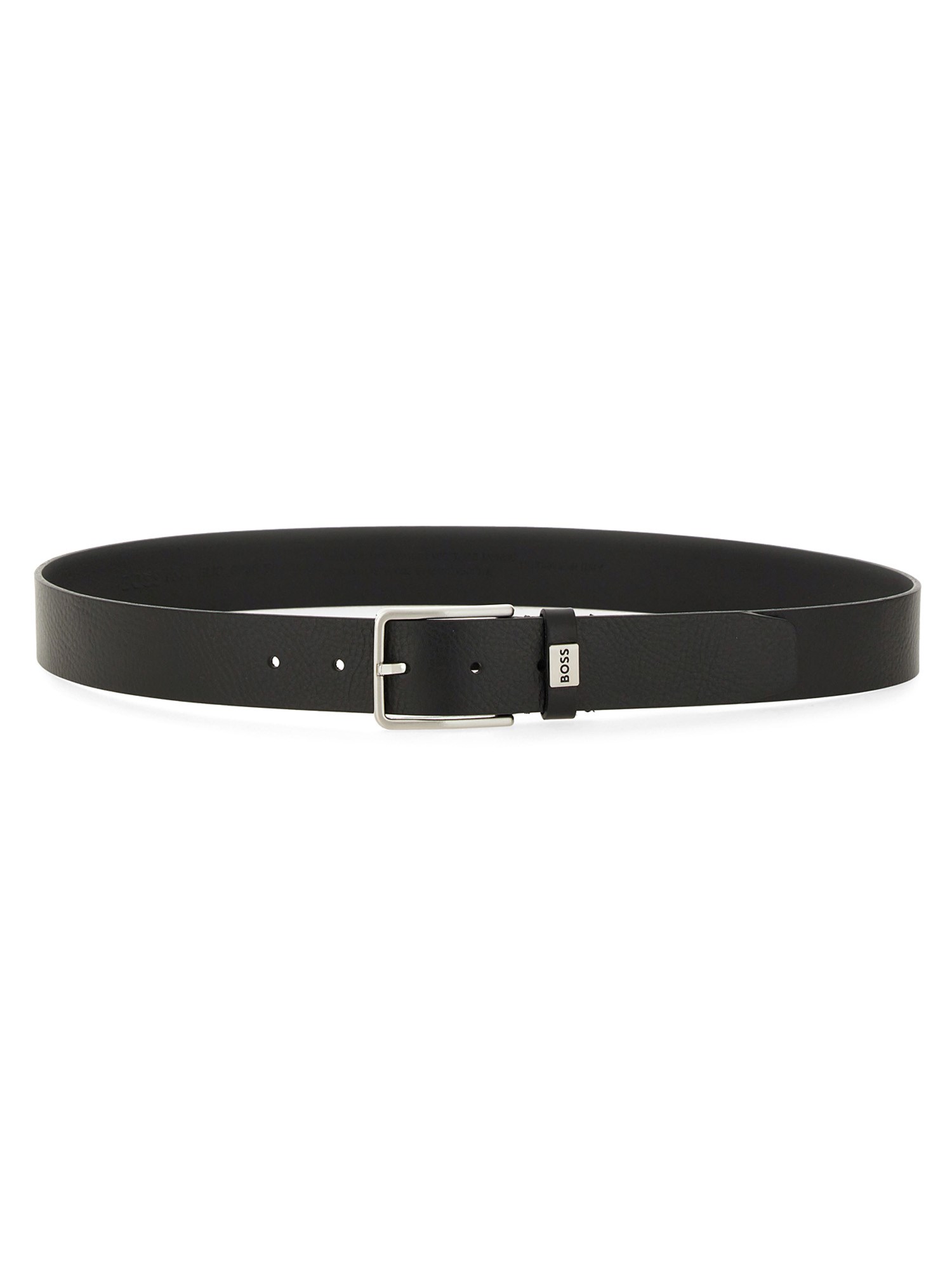 Hugo Boss Adjustable Leather Belt For Versatile Wear In Black