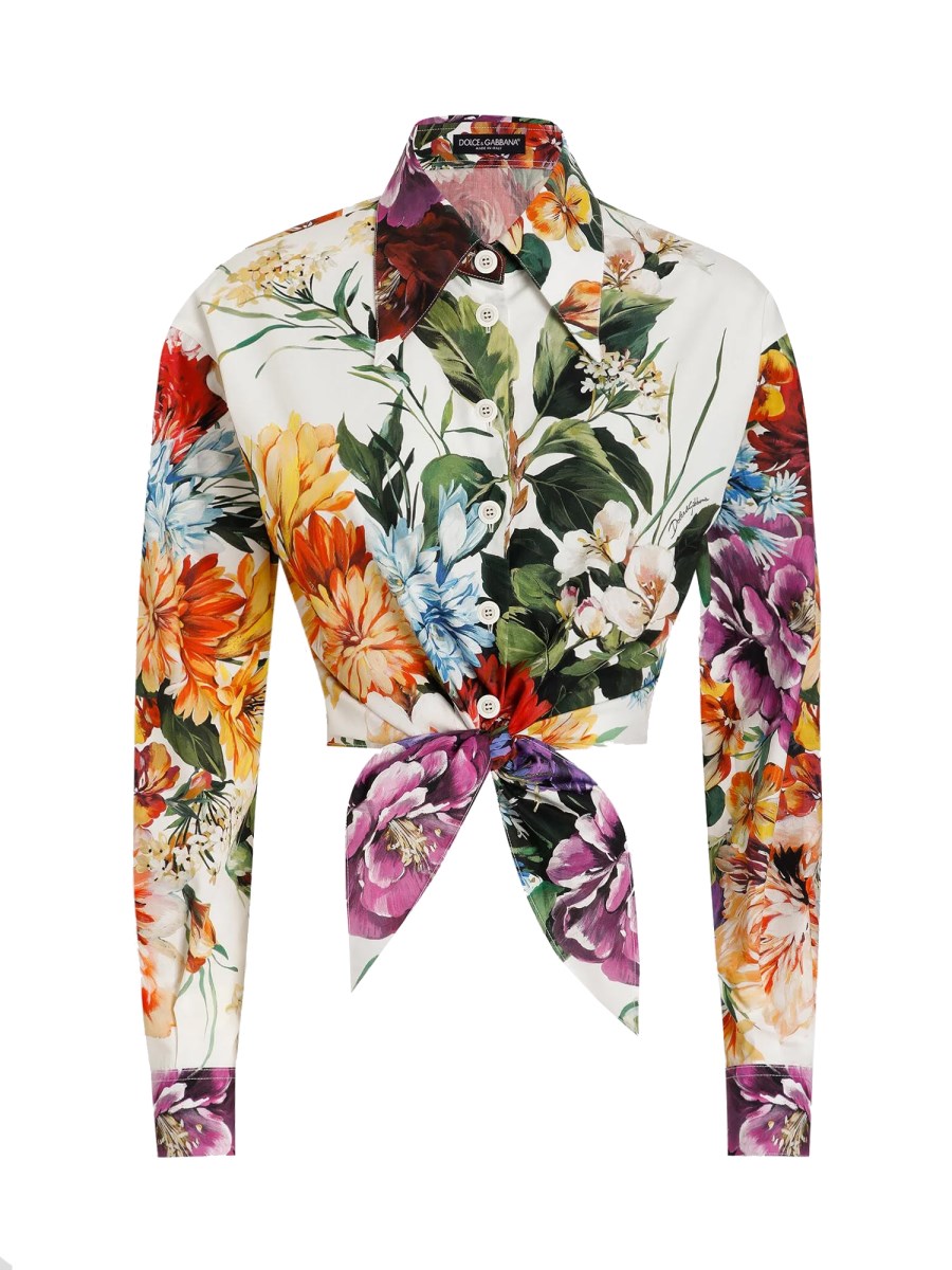 CAMICIA IN POPELINE STAMPA BOUQUET FIORI