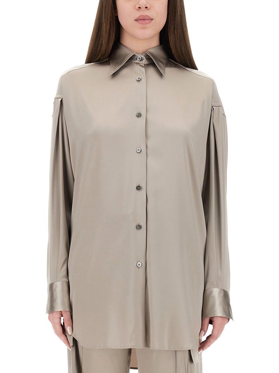 CAMICIA IN RASO DI SETA STRETCH 
