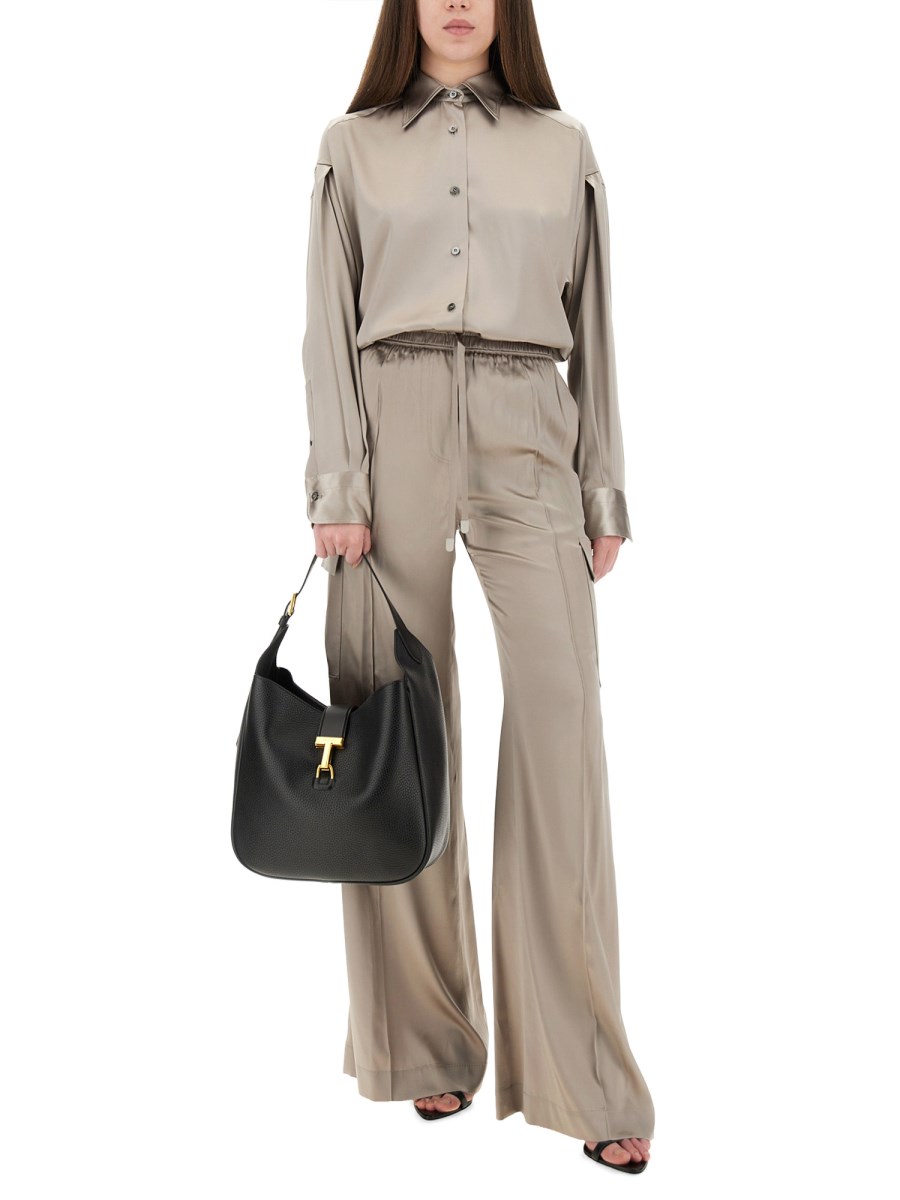 CAMICIA IN RASO DI SETA STRETCH 