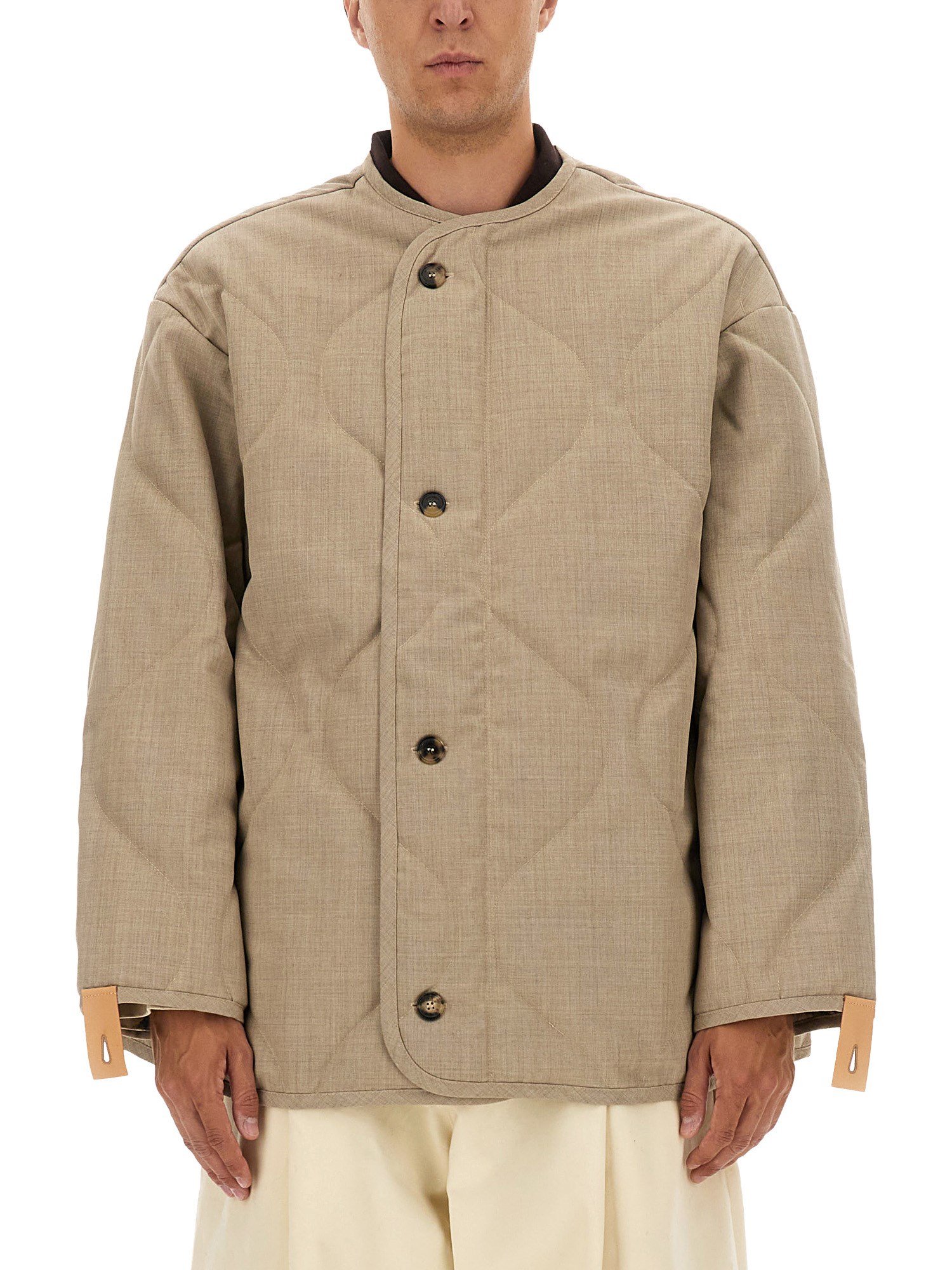 Jw Anderson Quilted Jacket With Boxy Silhouette In Gold