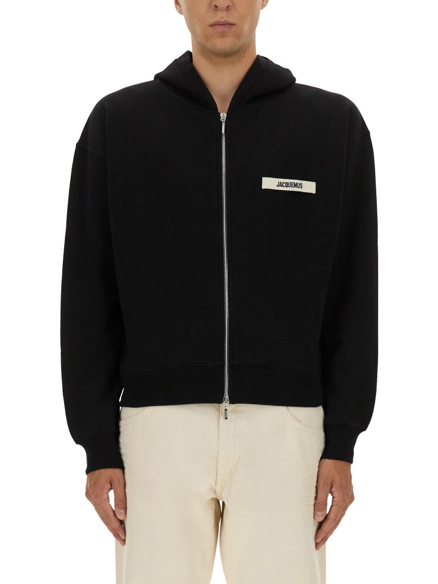 FELPA CON CAPPUCCIO E ZIP