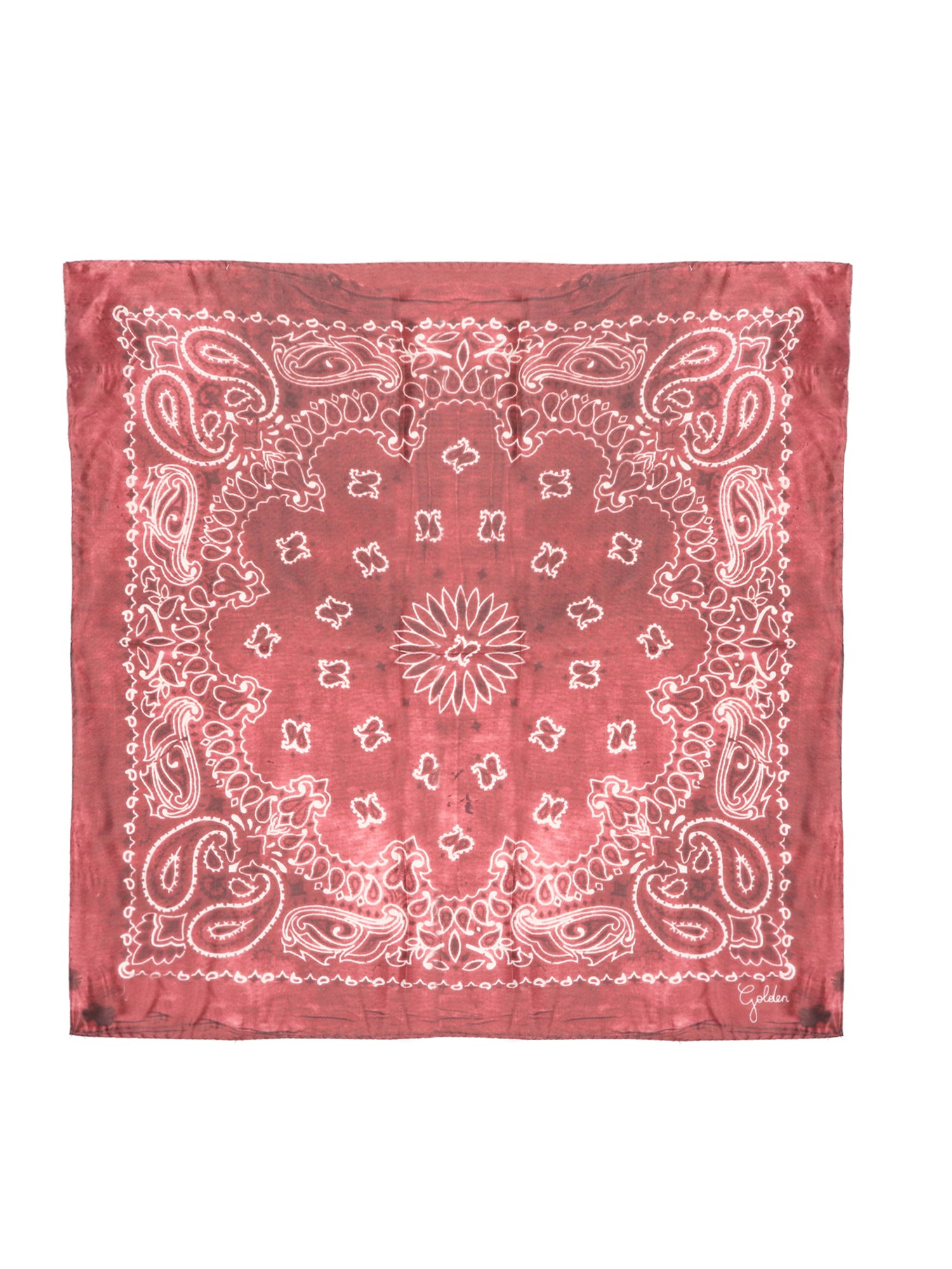 Golden Goose Scarf With Plaisley Pattern In Burgundy