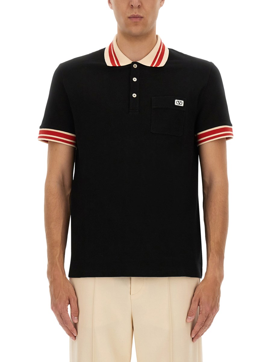 POLO IN PIQUET DI COTONE CON PATCH VLOGO