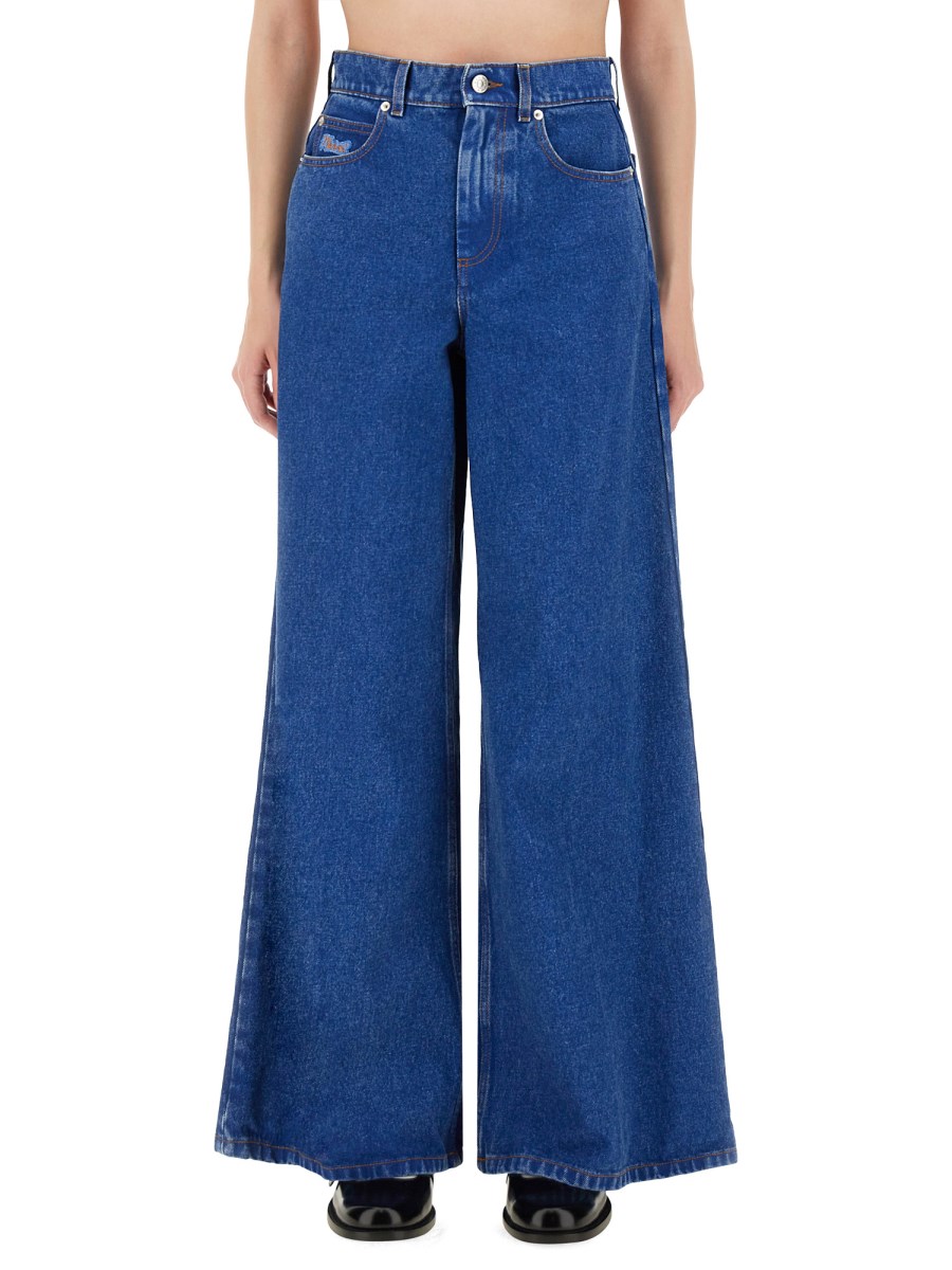 JEANS A GAMBA LARGA IN DENIM