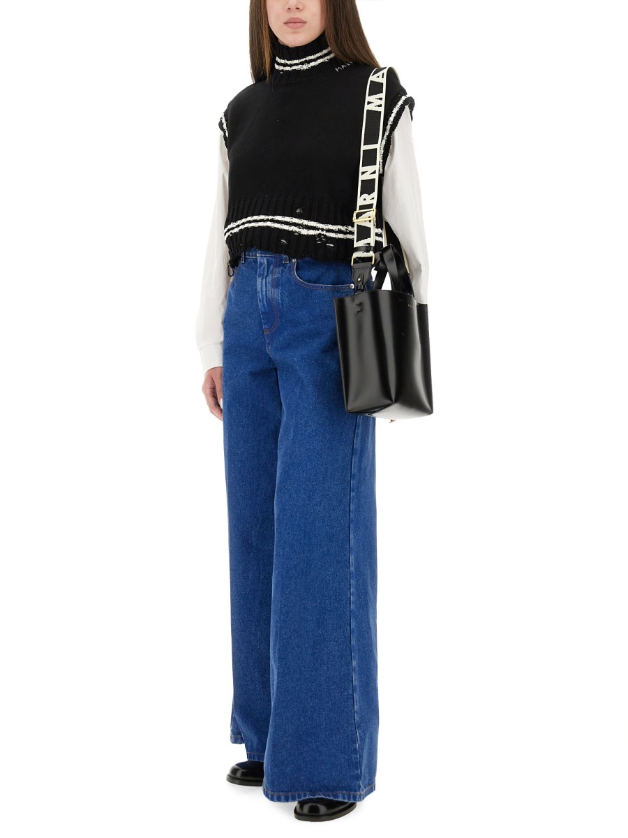 JEANS A GAMBA LARGA IN DENIM