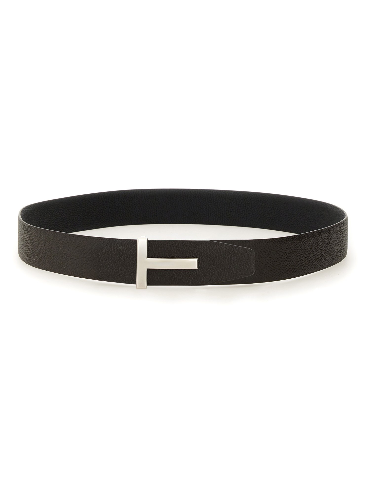 Tom Ford Reversible Calf Leather Belt In Black