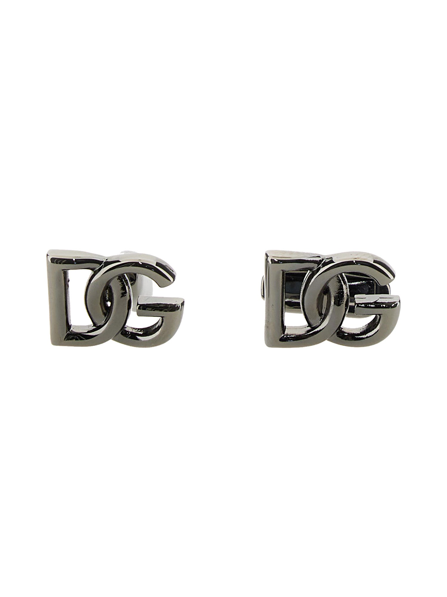 Dolce & Gabbana Monogram Logo Cufflinks Polished Finish In Metallic