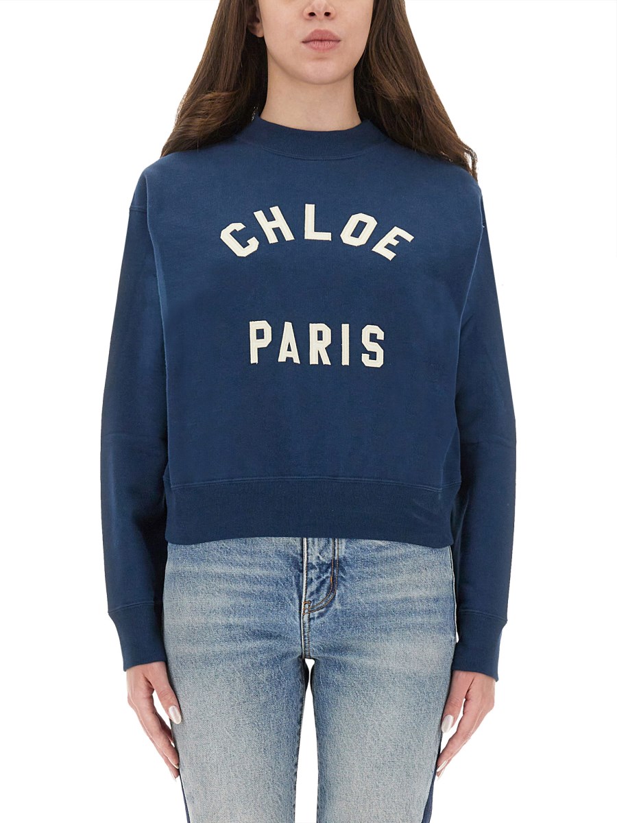 PULLOVER CON LOGO IN PILE DI COTONE