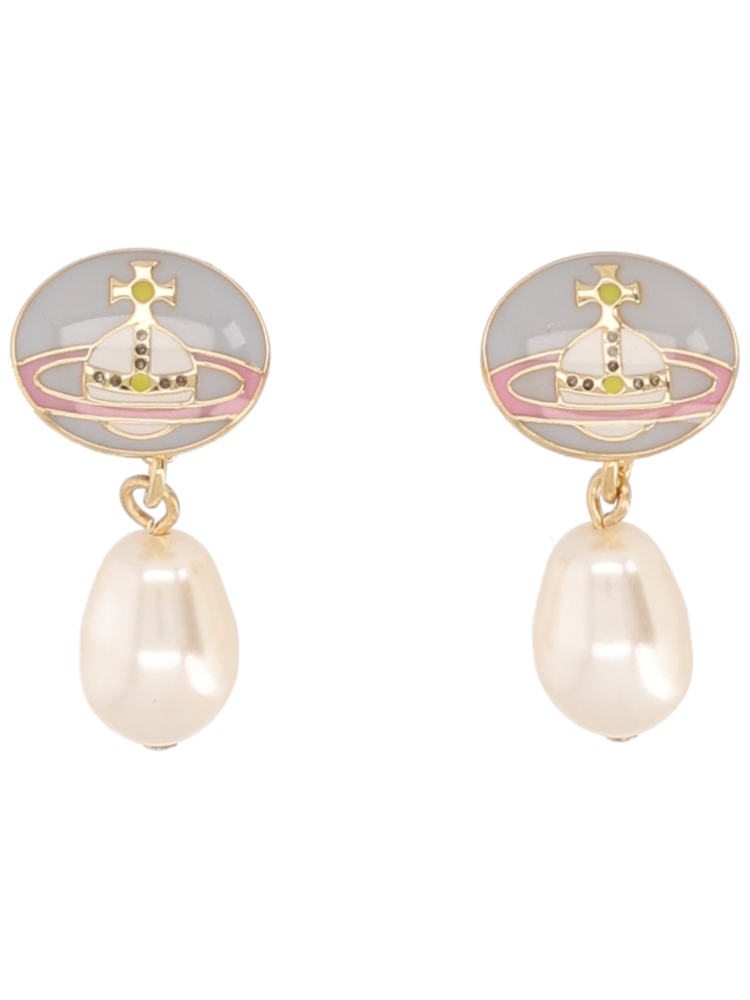 Vivienne Westwood Pearl Drop Earrings Gold-tone Finish In Multi