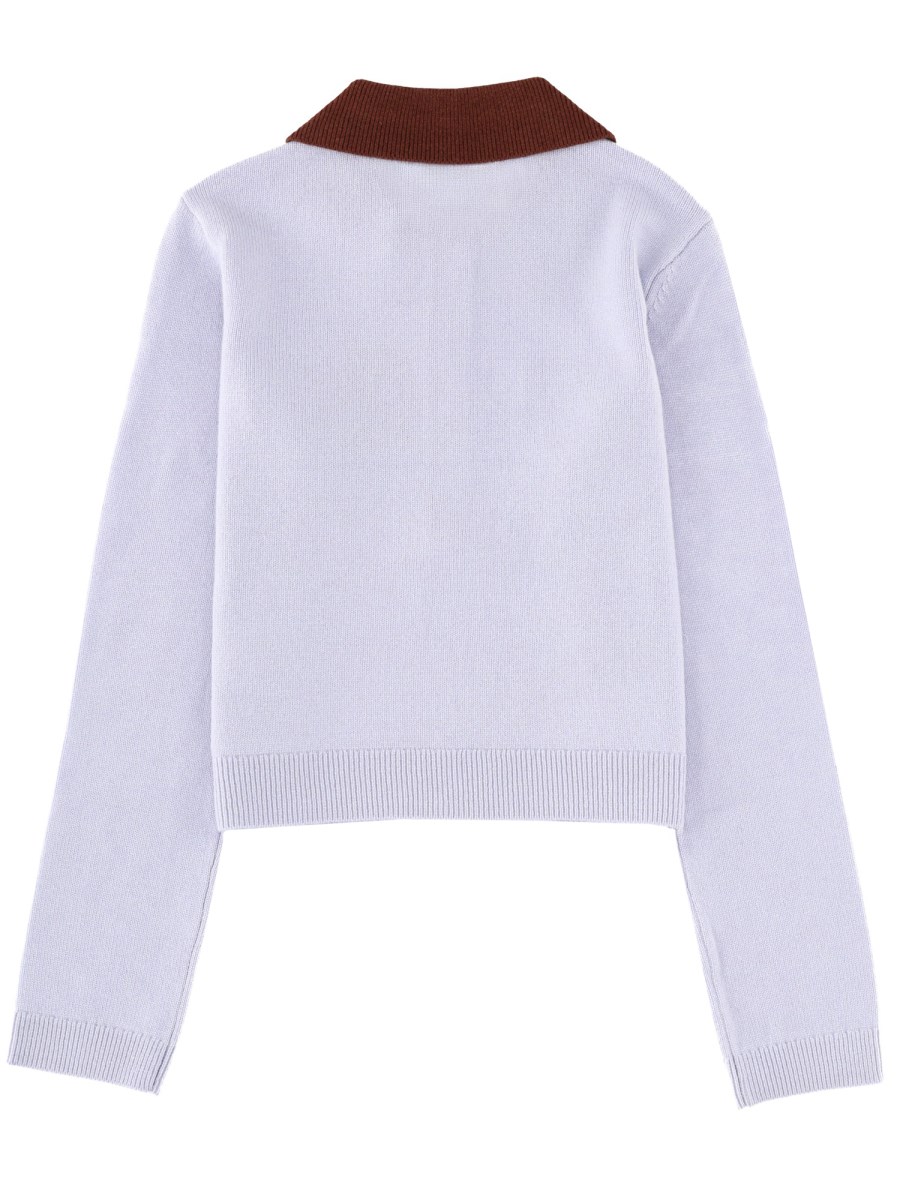 MAGLIA CON COLLETTO A CONTRASTO