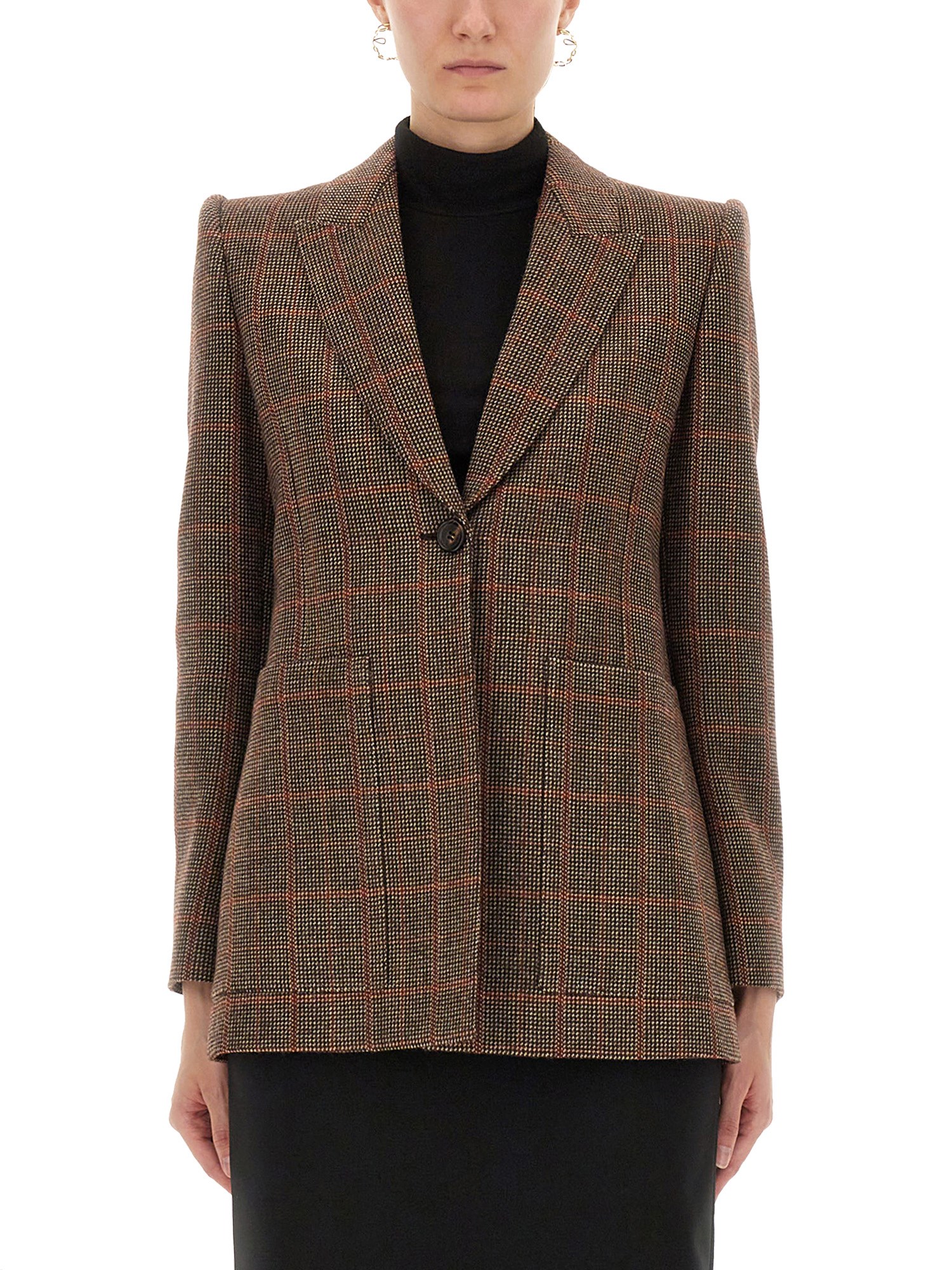 Chloé Tailored Jacket Longline Silhouette In Brown