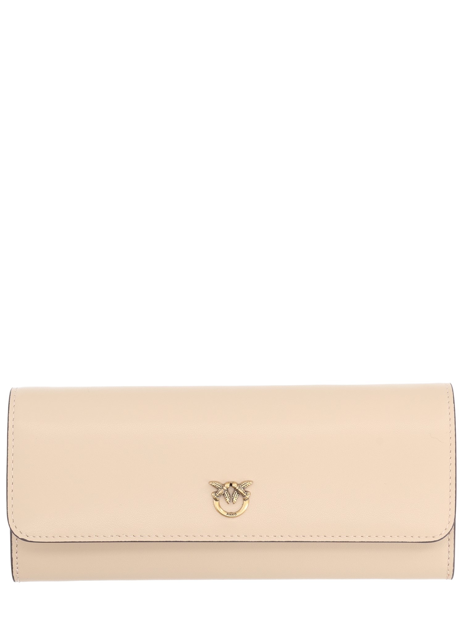 Pinko Wallet With Shoulder Strap In Neutral