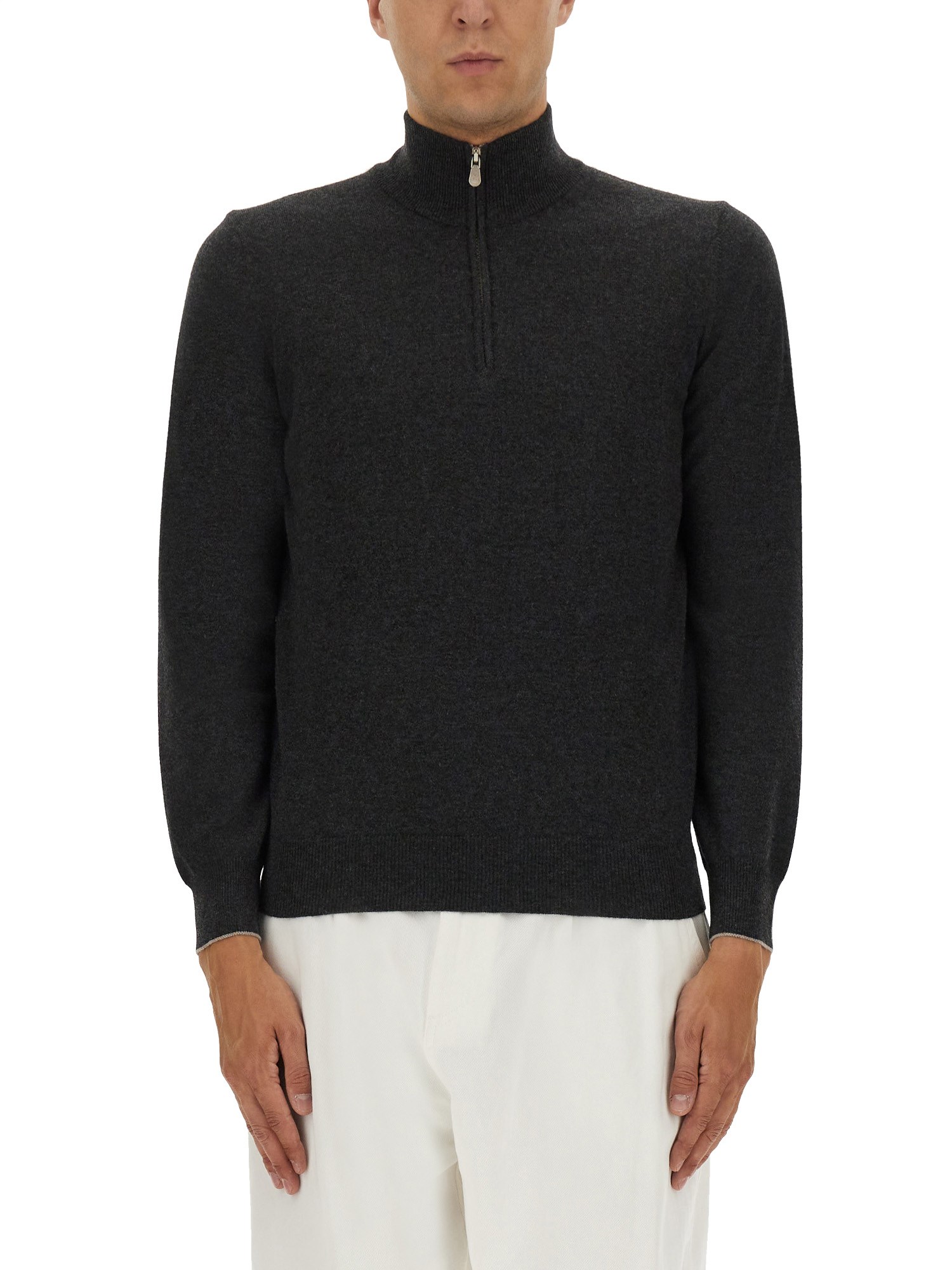 Brunello Cucinelli Cashmere Turtleneck Sweater In Gray