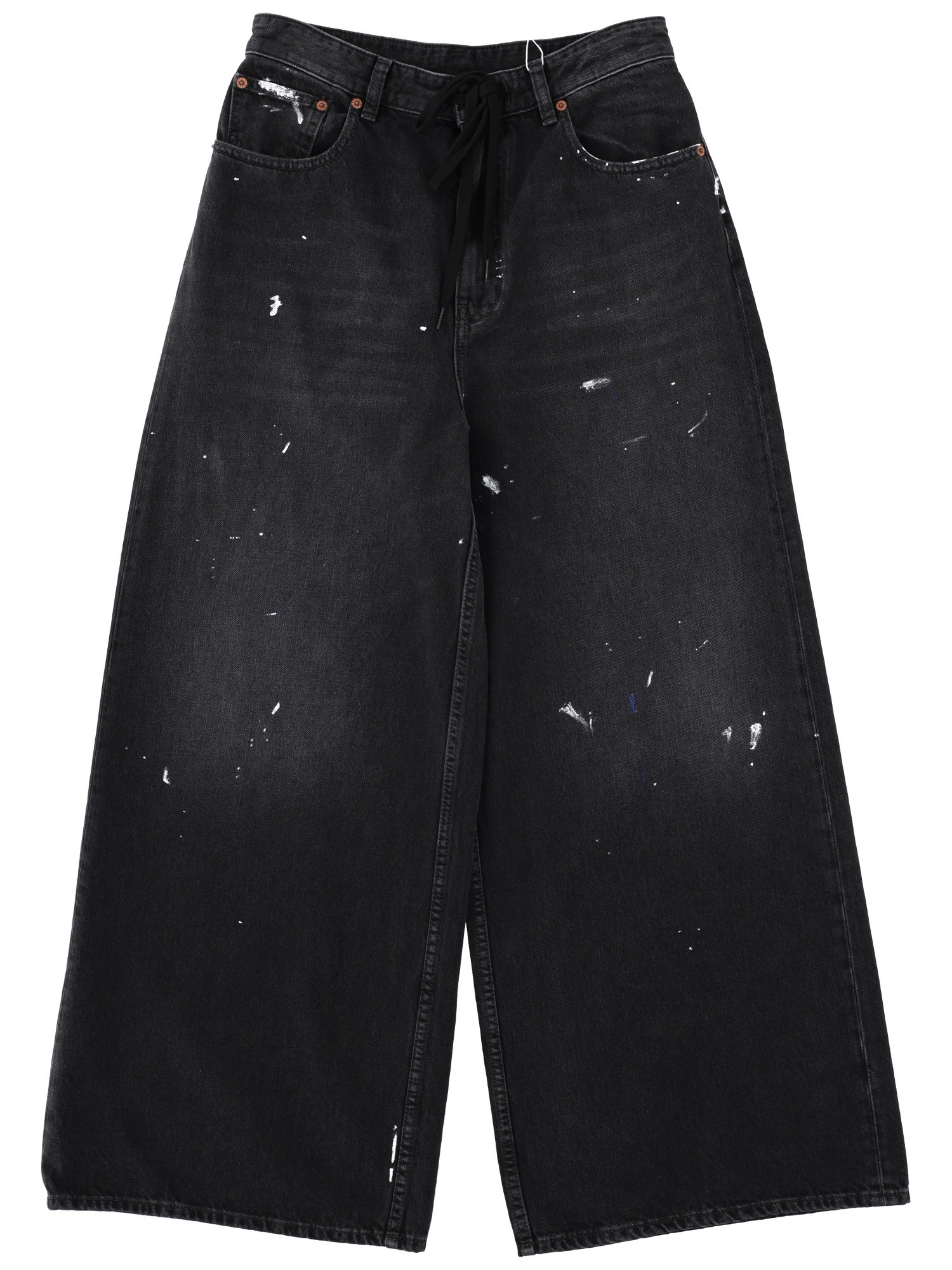 Mm6 Maison Margiela Wide Leg Jeans In Black