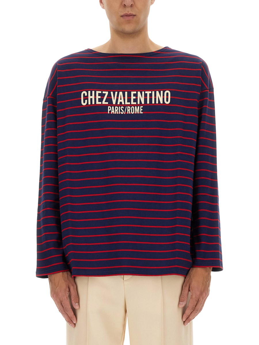 T-SHIRT MANICA LUNGA CON STAMPA CHEZ VALENTINO