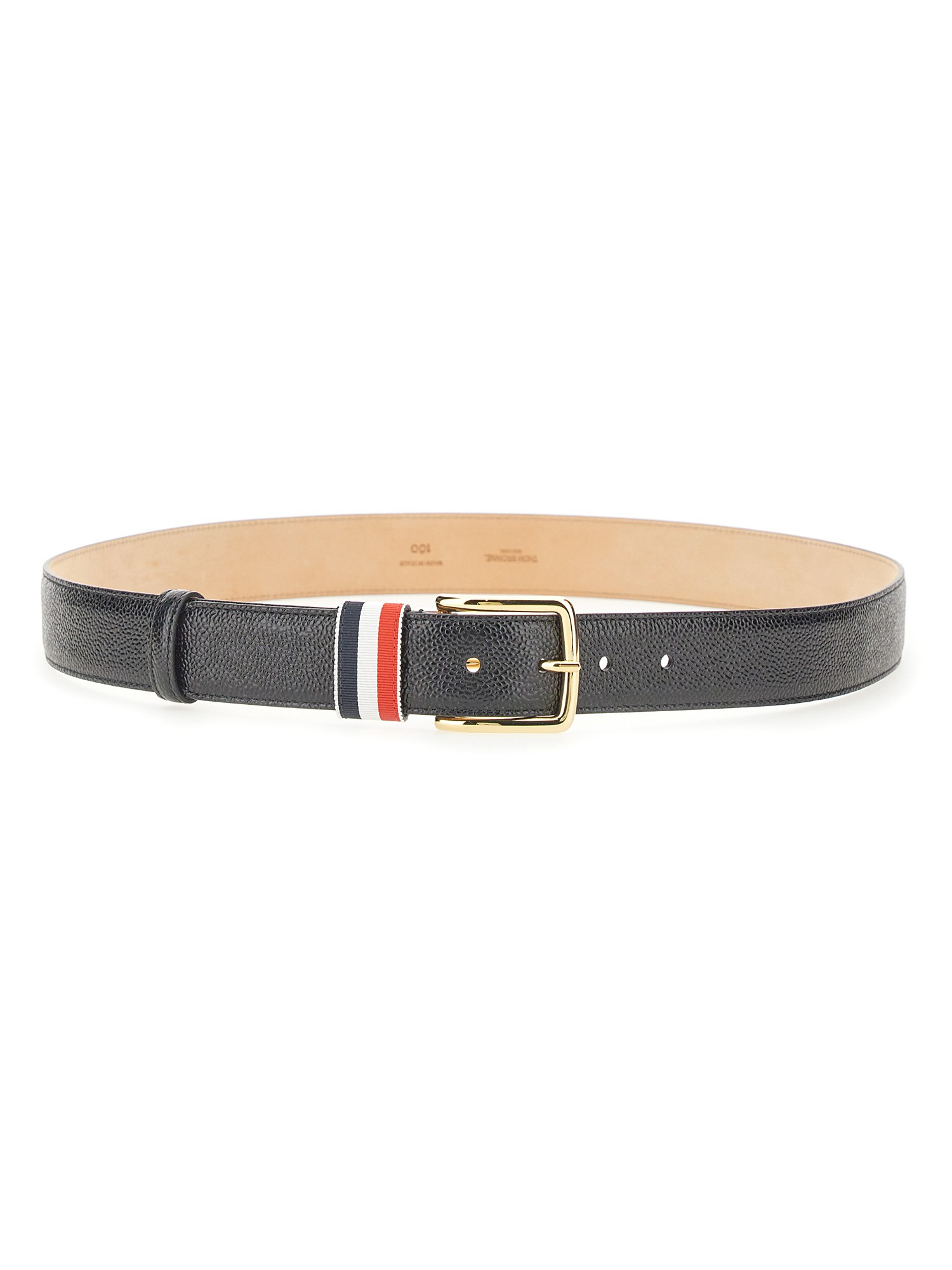 Thom Browne Belt With Rwb Loop In Black