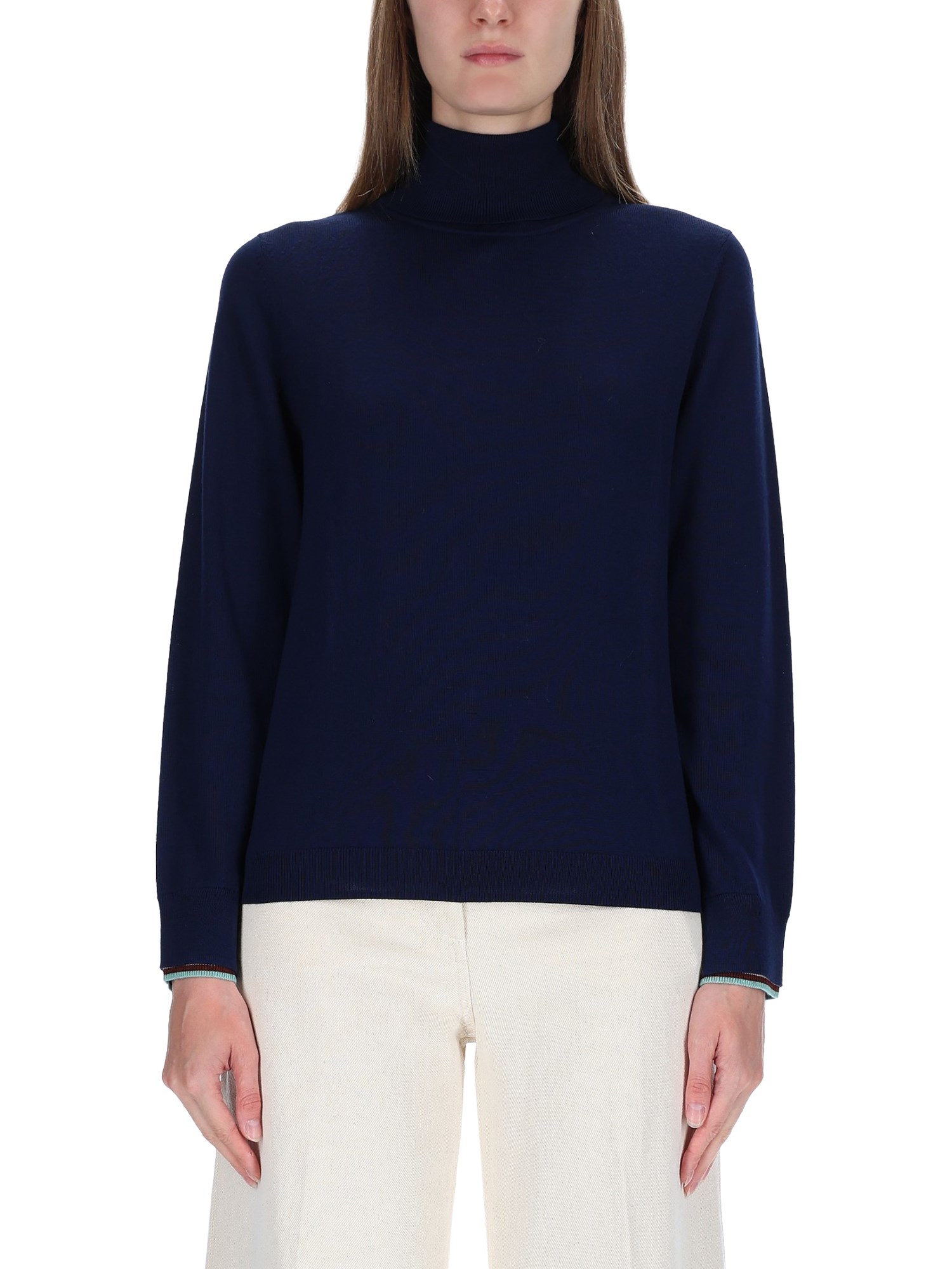 Paul Smith Turtleneck Shirt In Blue