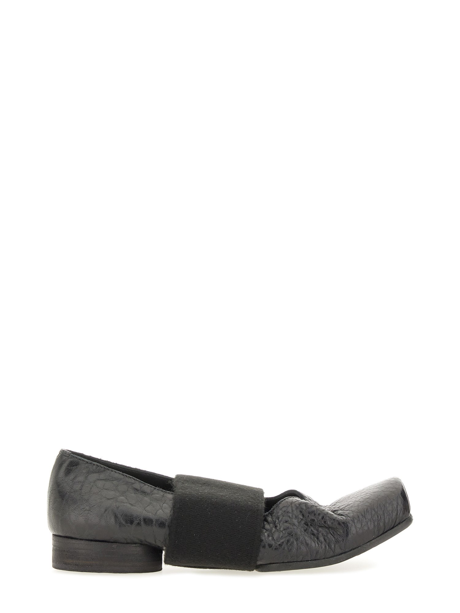 Uma Wang Leather Ballerina In Black