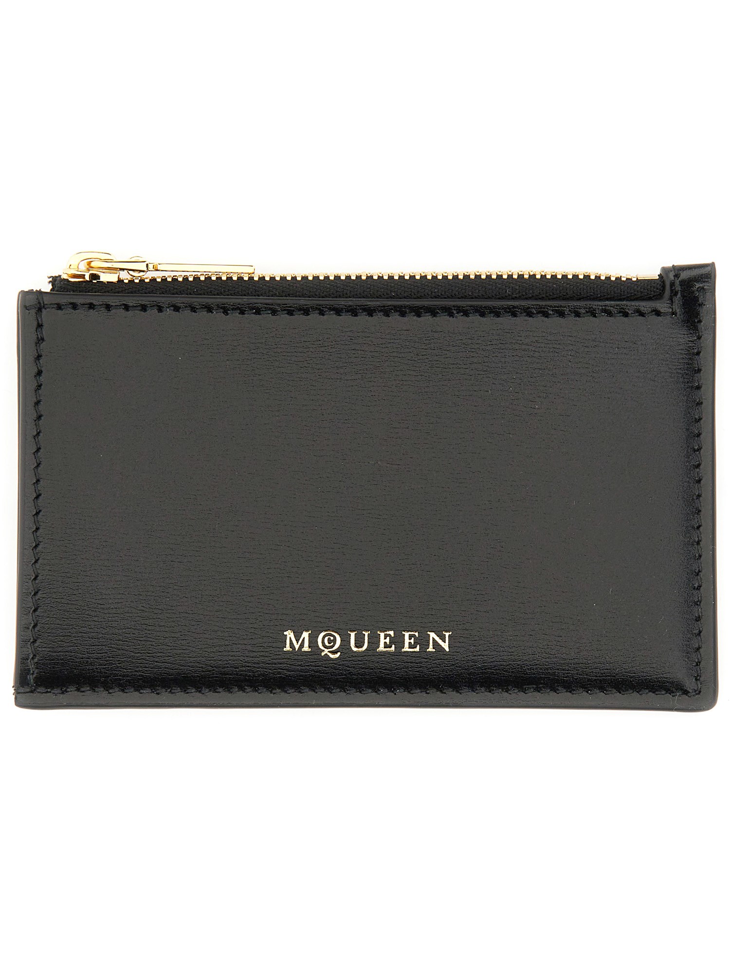 Alexander Mcqueen Women Zippered Card Holder In Black