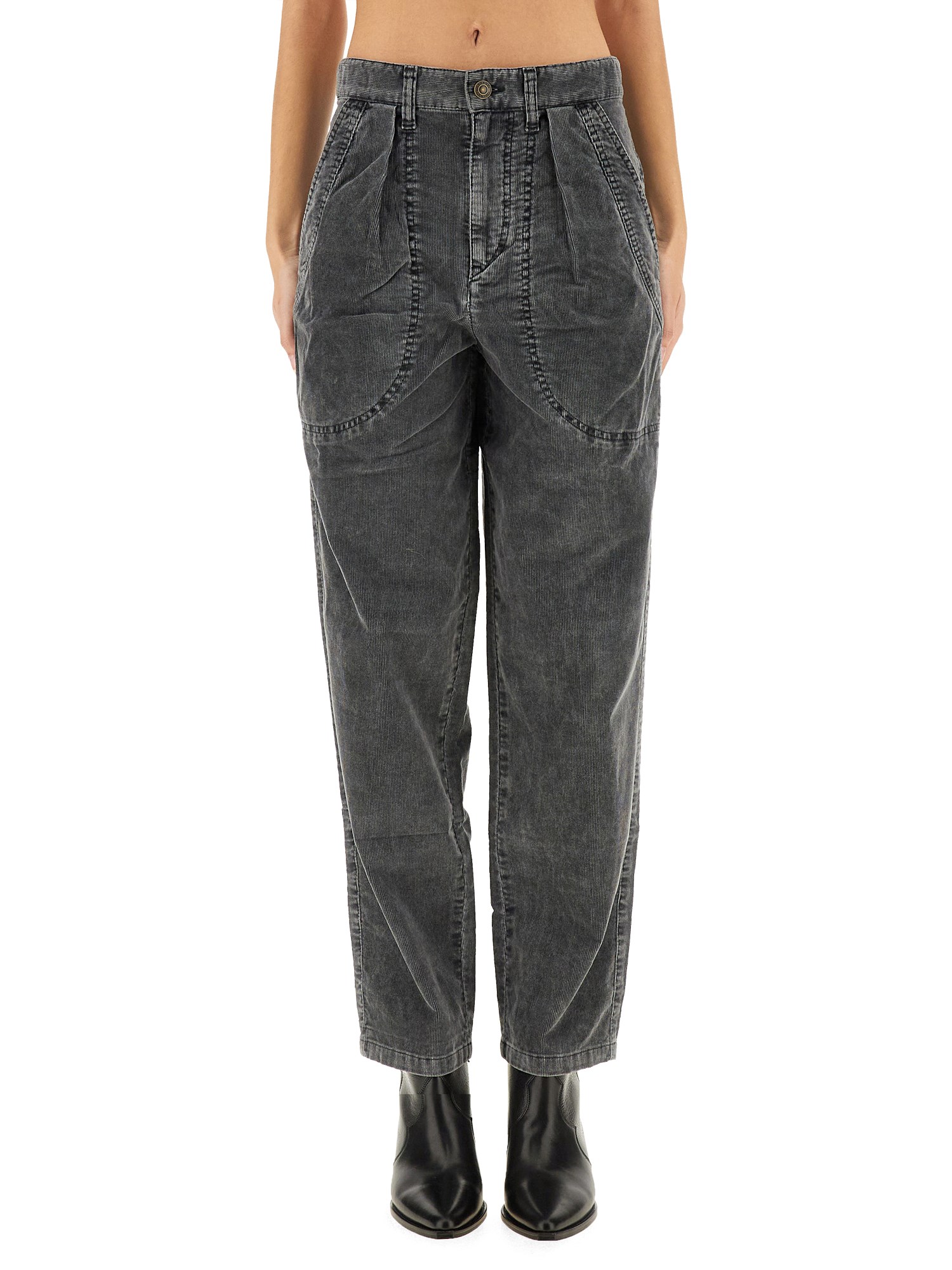 Isabel Marant Étoile Onyta Tapered Corduroy Jeans In Brown
