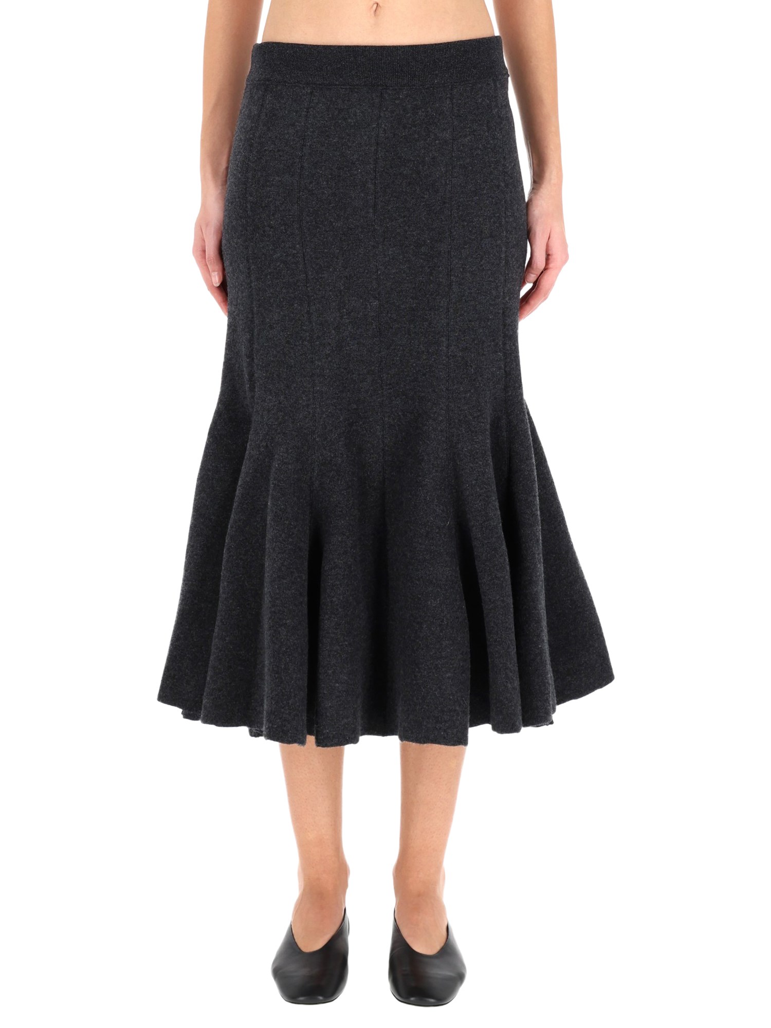 bottega veneta cashmere midi skirt