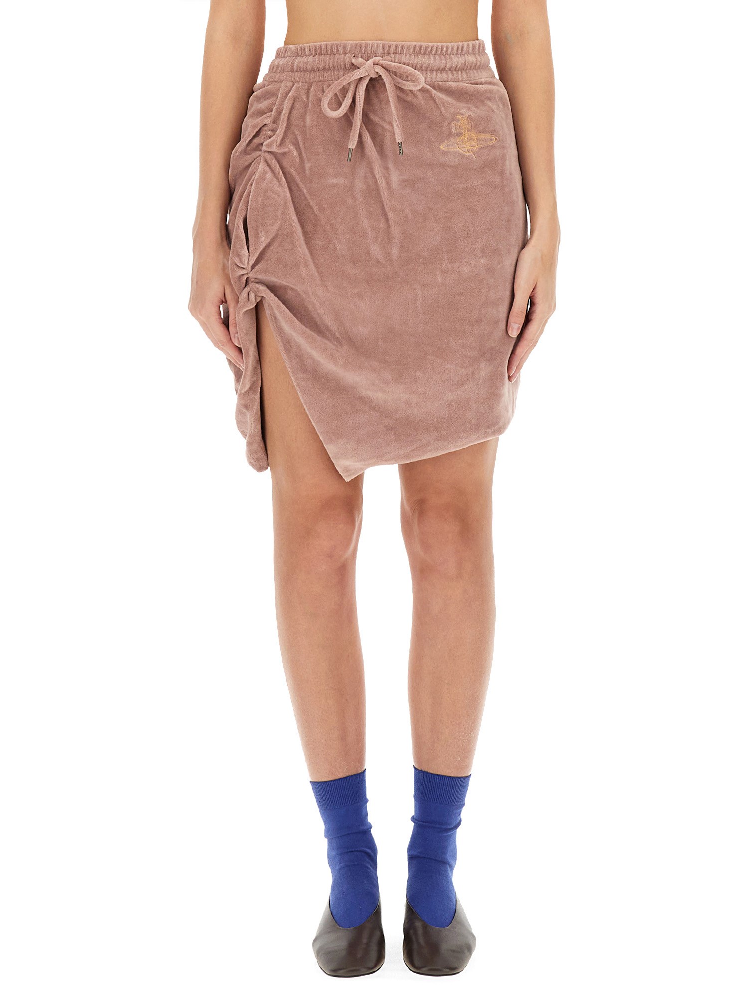 Vivienne Westwood Asymmetric Hem Drawstring Waist Skirt In Pink