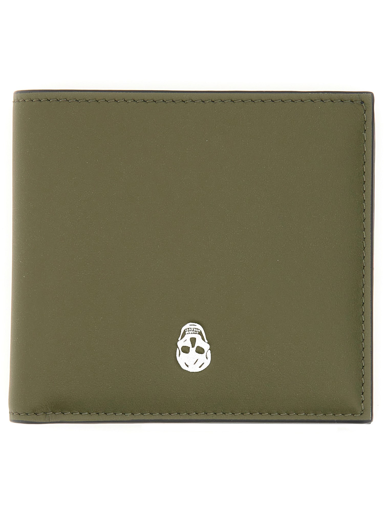 Alexander Mcqueen Slim Bi-fold Wallet With Card Slots In Gray