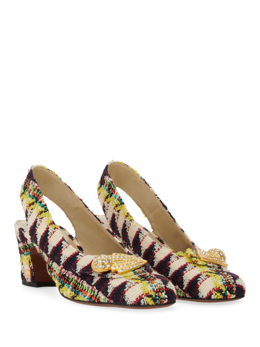 DÉCOLLETÉ SLINGBACK ADAMANTINE IN TWEED