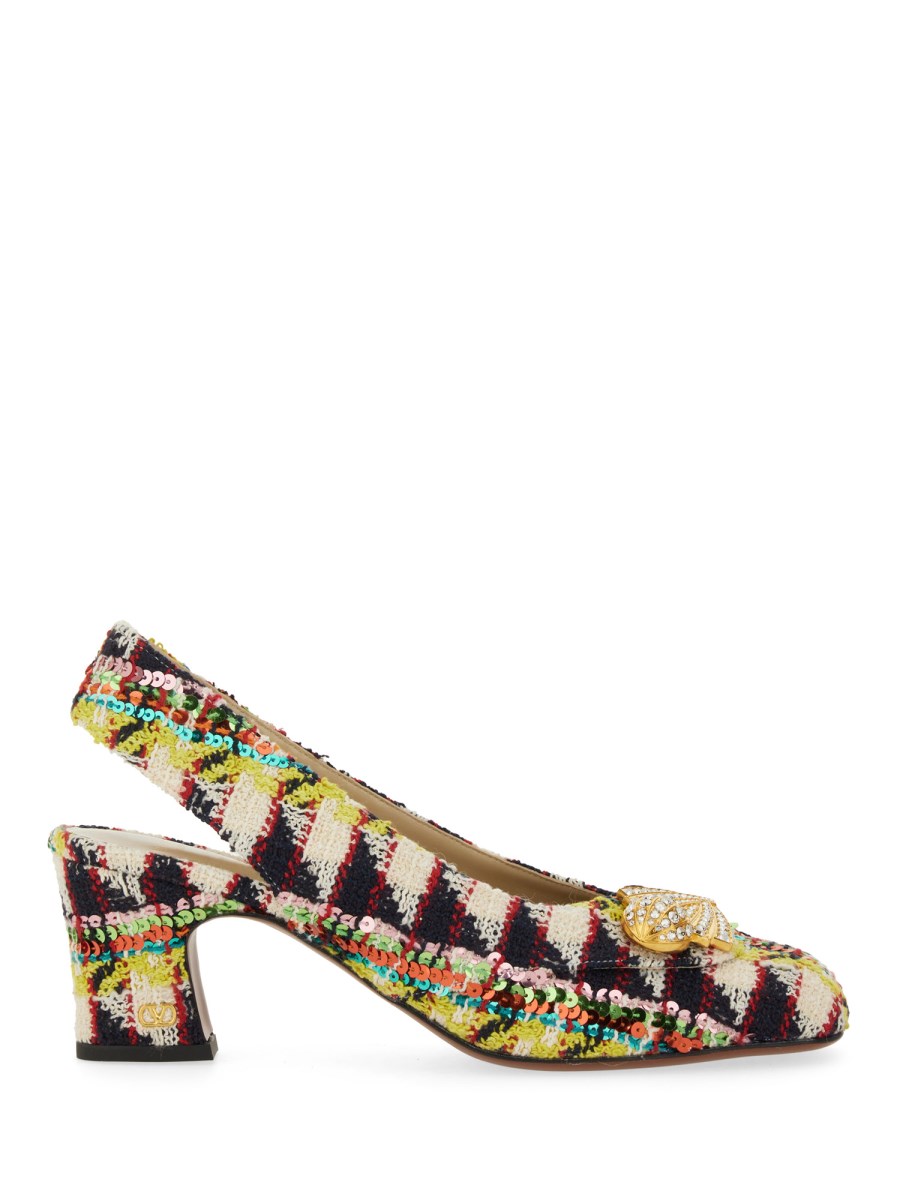 DÉCOLLETÉ SLINGBACK ADAMANTINE IN TWEED